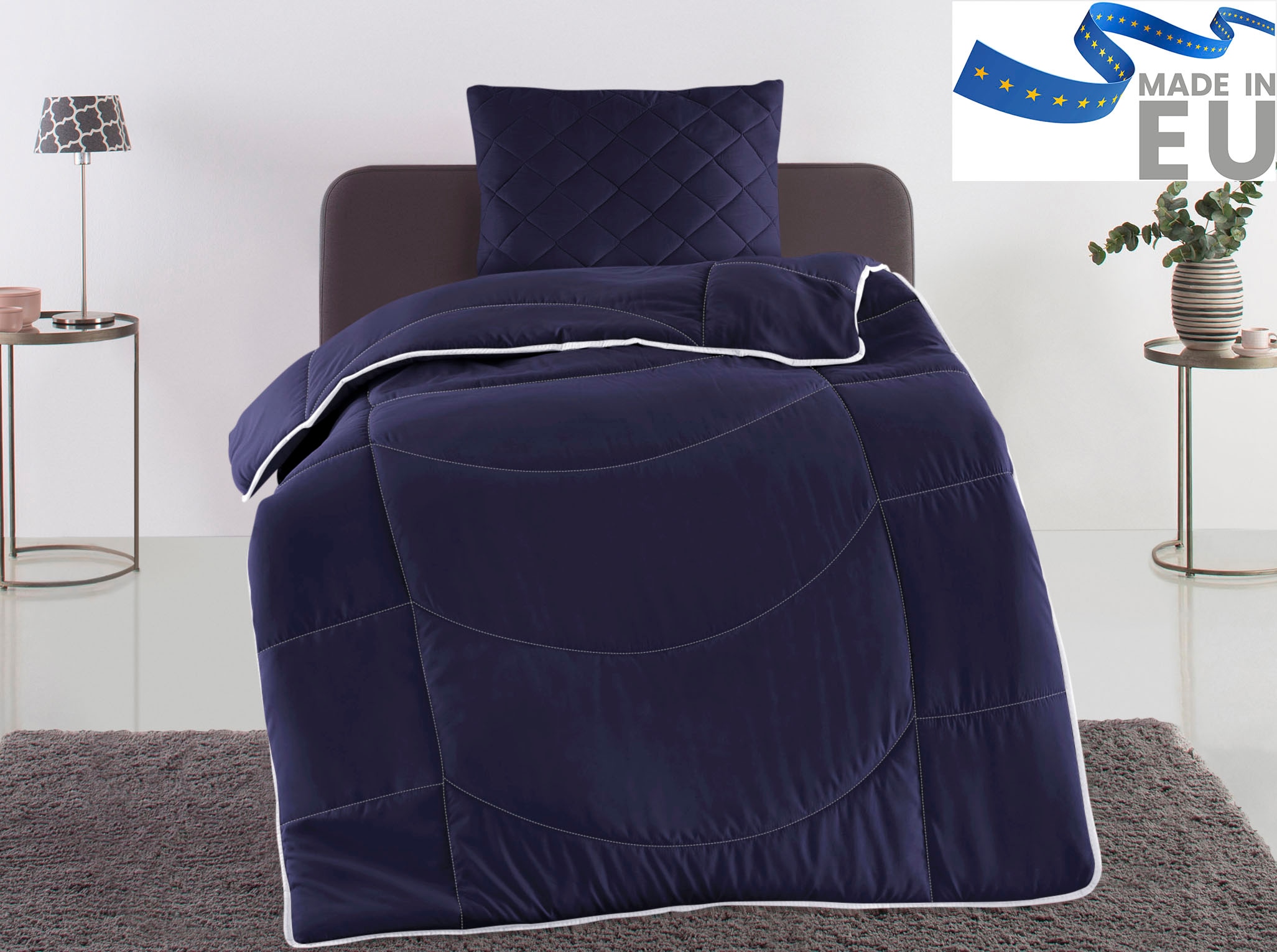 my home Steppbett + Kopfkissen "Microlux, Bettdecke 135x200 cm, 155x220 cm" günstig online kaufen