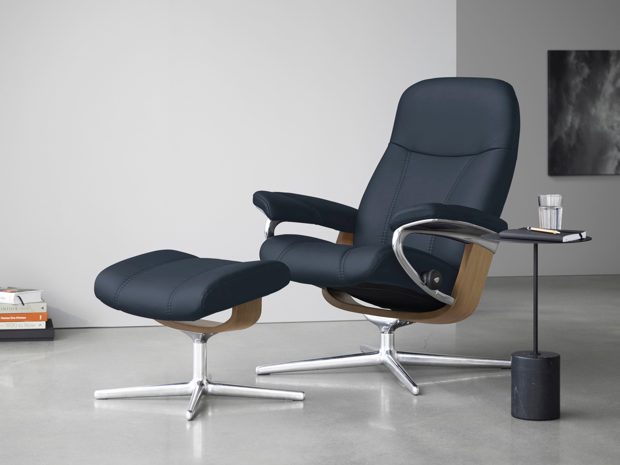 Stressless "Consul" Set, Relaxsessel mit Hocker, mit Hocker, mit Cross Base günstig online kaufen