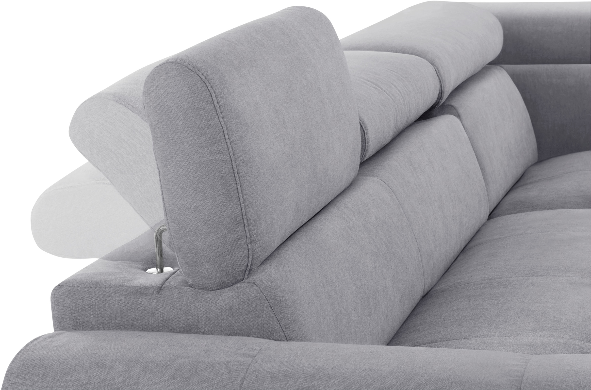 COTTA Ecksofa »Mia L-Form mit 3 Zierkissen«, wahlweise mit Bettfunktion, Bettkasten, Beleuchtung & Wireless-Charger