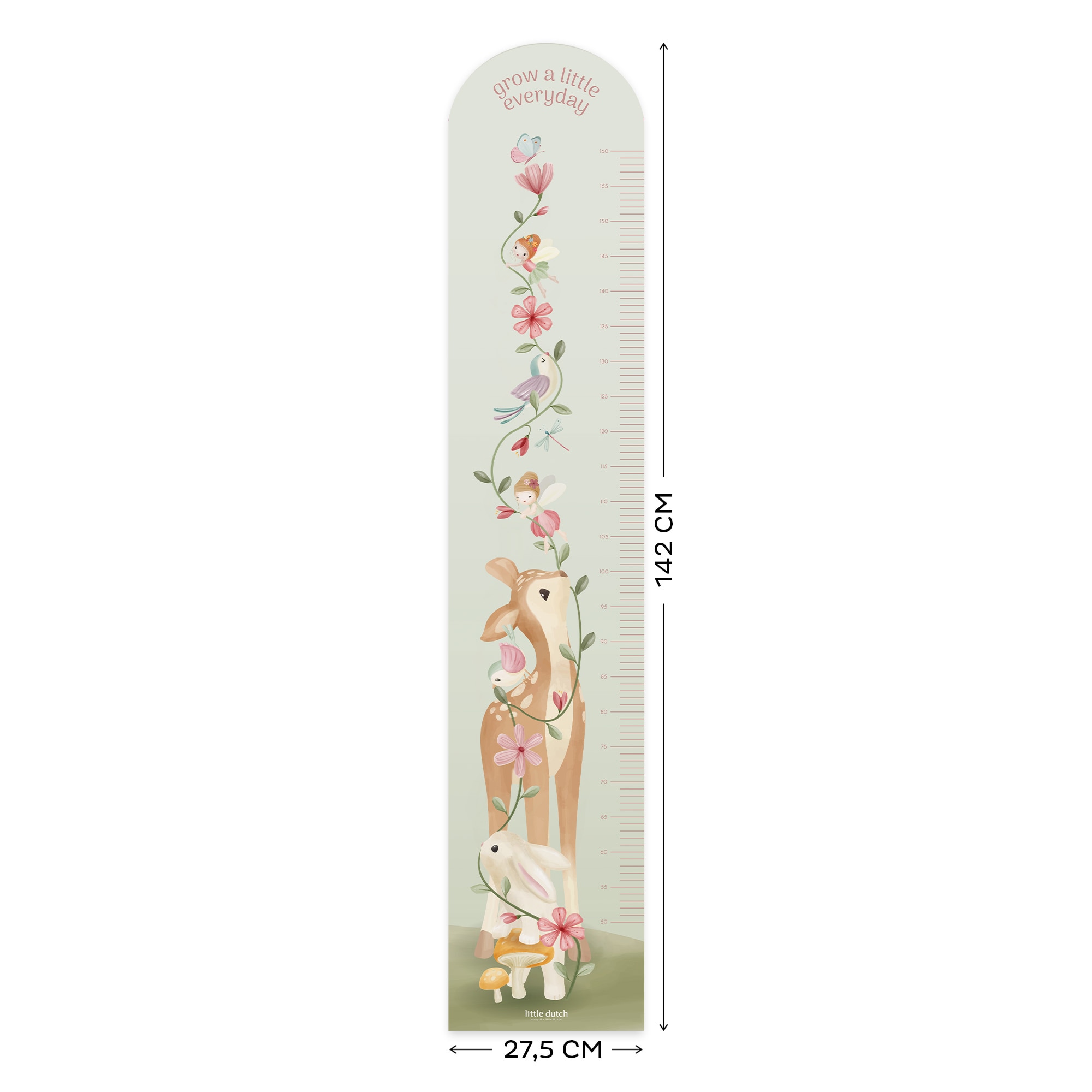 LITTLE DUTCH Wandtattoo »Wachstumstabelle Fairy Garden (142x28cm)«, (1 St.)