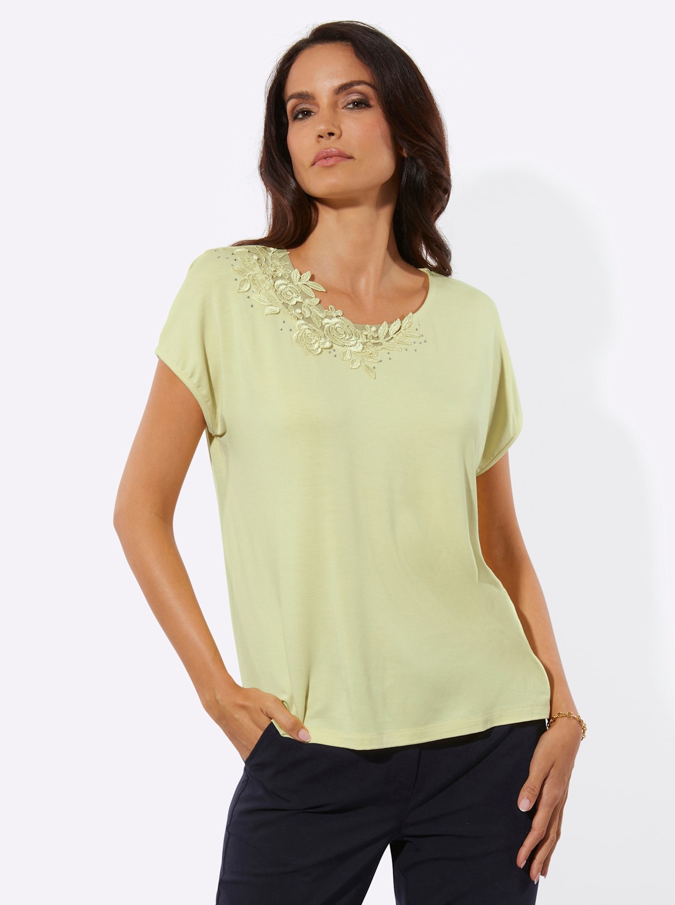 creation L Rundhalsshirt "Modal-Mix-Shirt" 1 tlg. günstig online kaufen