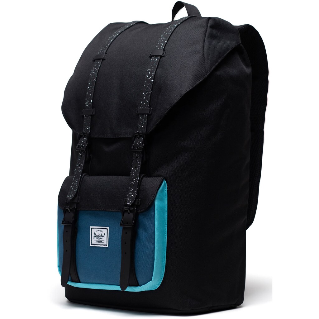 Herschel Laptoprucksack »Classic, Little America, Black/Blue Ashes/Blue Curacao«