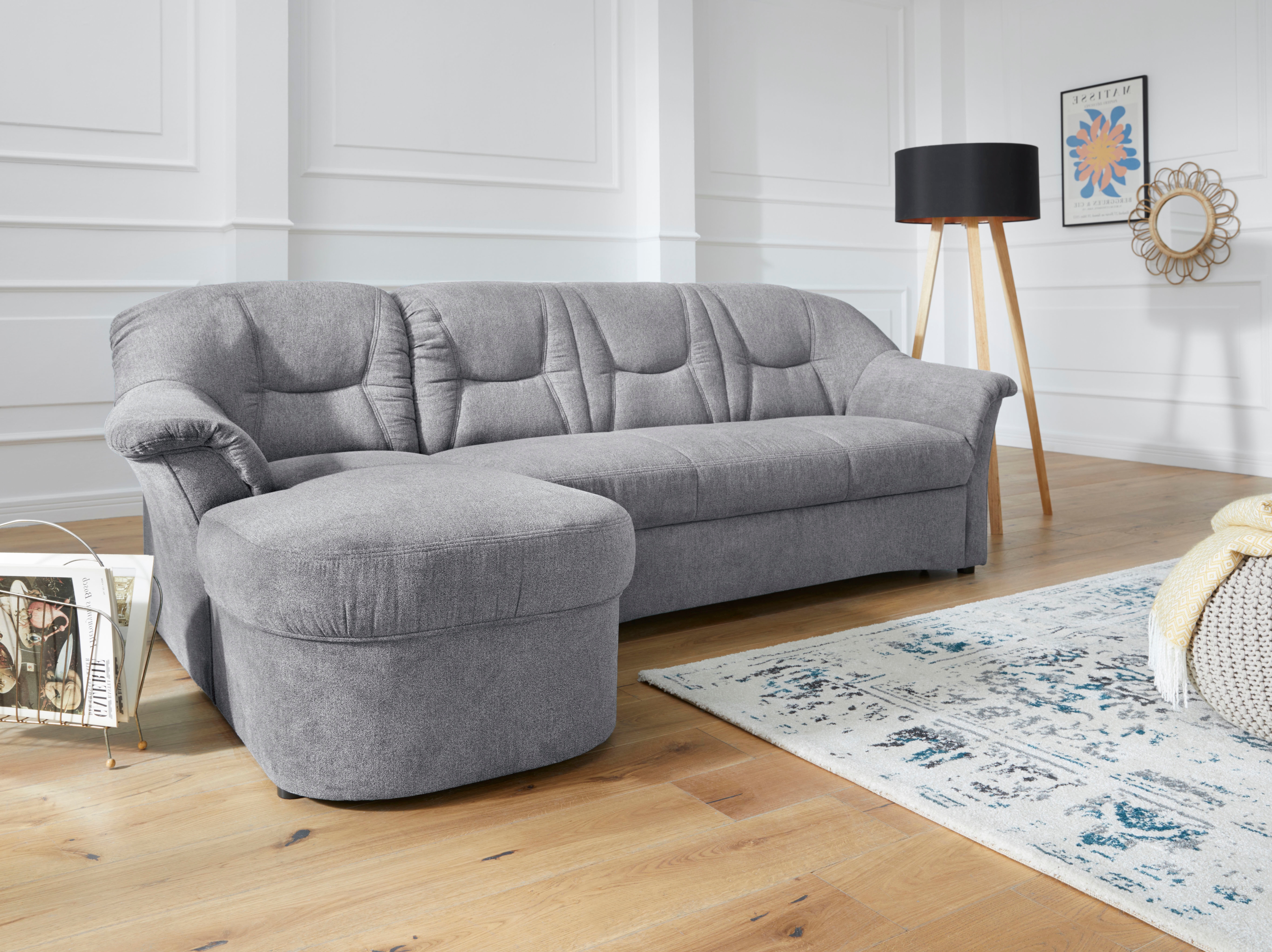 DOMO collection Ecksofa "SARAFINA 232x146 cm, auch mit Federkern für noch mehr Sitzkomfort" whlw. mit Bettfunktion, L-Form