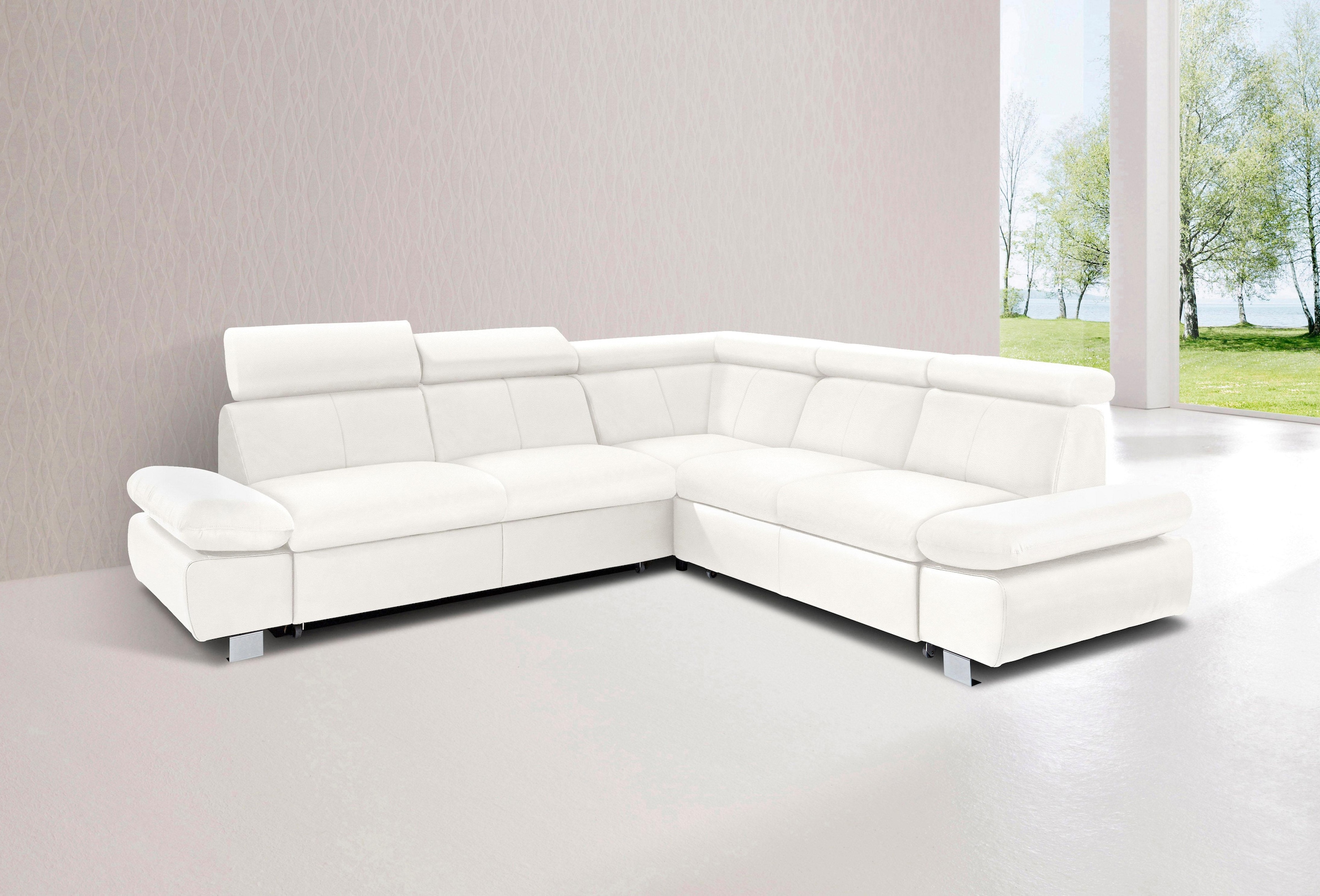 exxpo - sofa fashion Ecksofa "Happy, modern und bequem, L-Form", inkl. Kopf günstig online kaufen