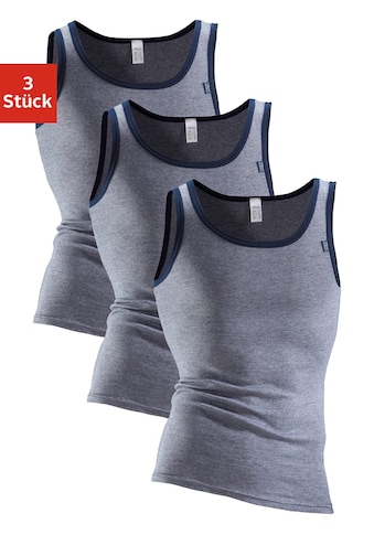 Unterhemd »Tanktop für Herren«, (3 St.), modische Optik: Jeans meliert, tolle...