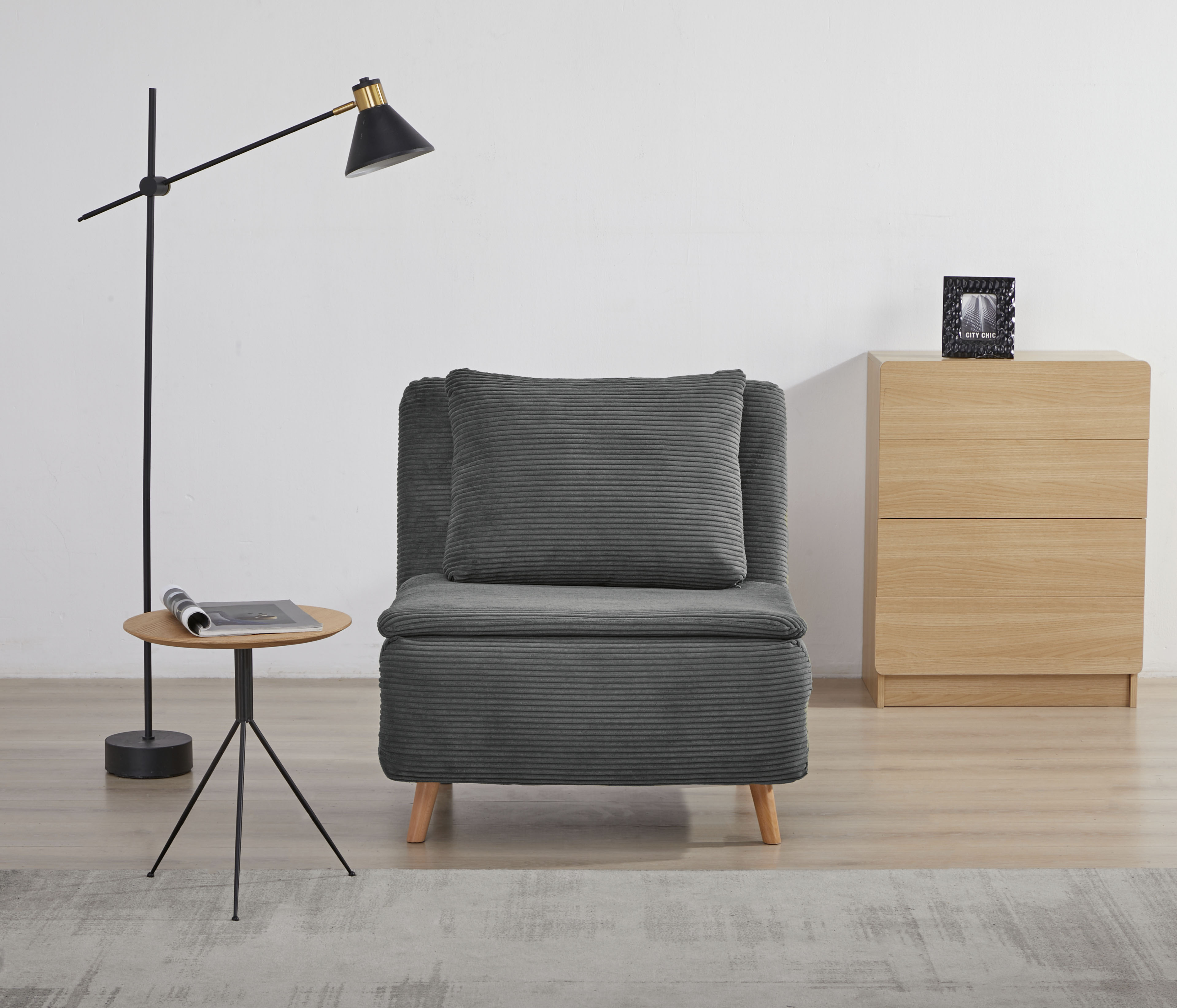 OTTO home Sessel "AINSLEY - OTTO. Verlässliche Qualität." wandelbar zum Gästebett, Schlafliege, Webstoff u. Cord-Bezug