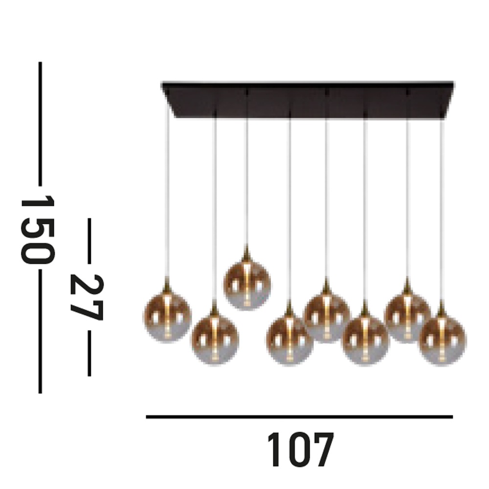 Searchlight LED-Hängeleuchte »Hängeleuchte Alchemy, 8-flammig«, 8 flammig, Leuchtmittel LED-Board | LED fest integriert, Plasmastrahl-Effekt