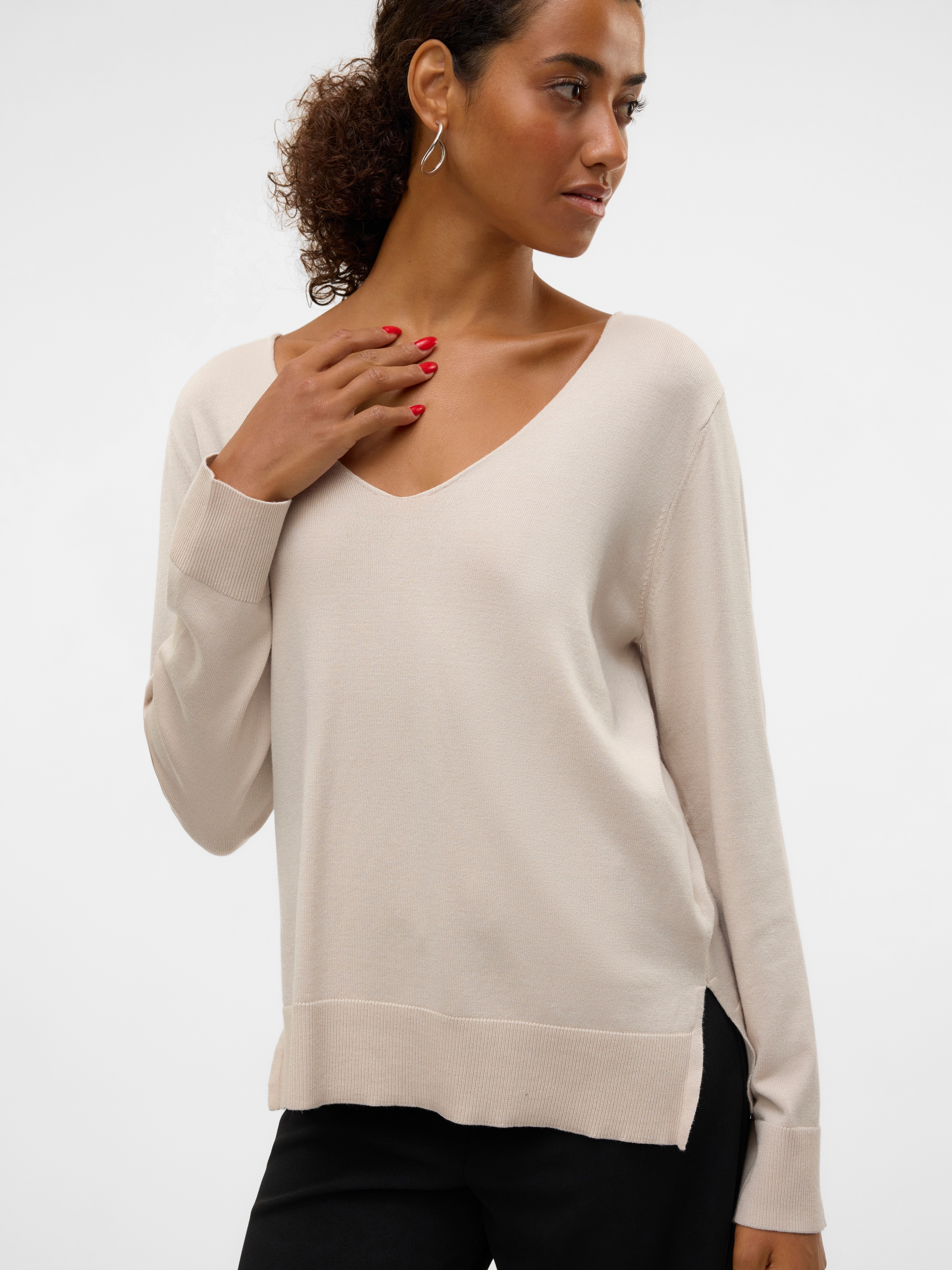 Vero Moda Strickpullover »VMSILJE LS V-NECK PULLOVER GA NOOS«