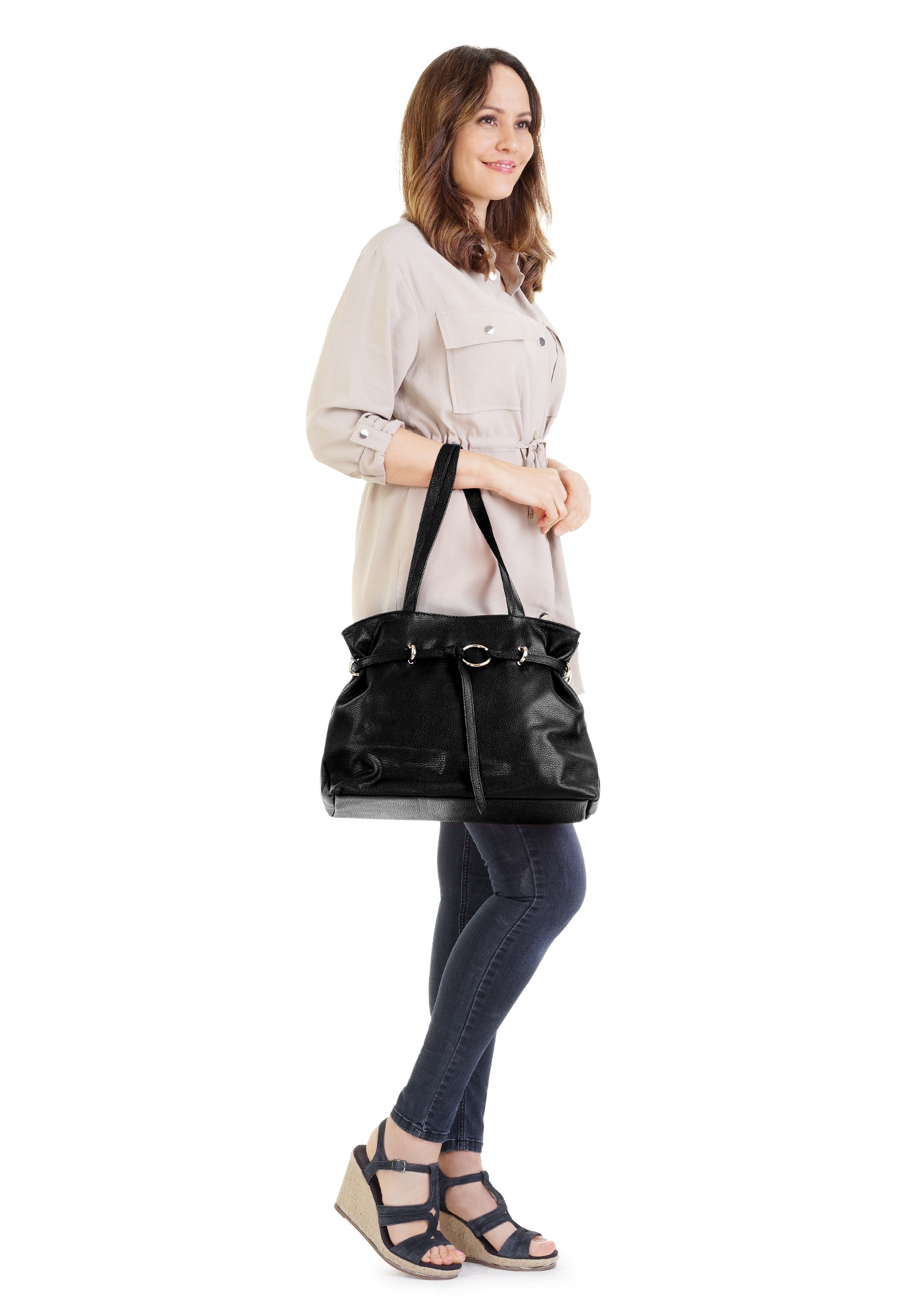 Samantha Look Henkeltasche echt Leder, Made in Italy günstig online kaufen