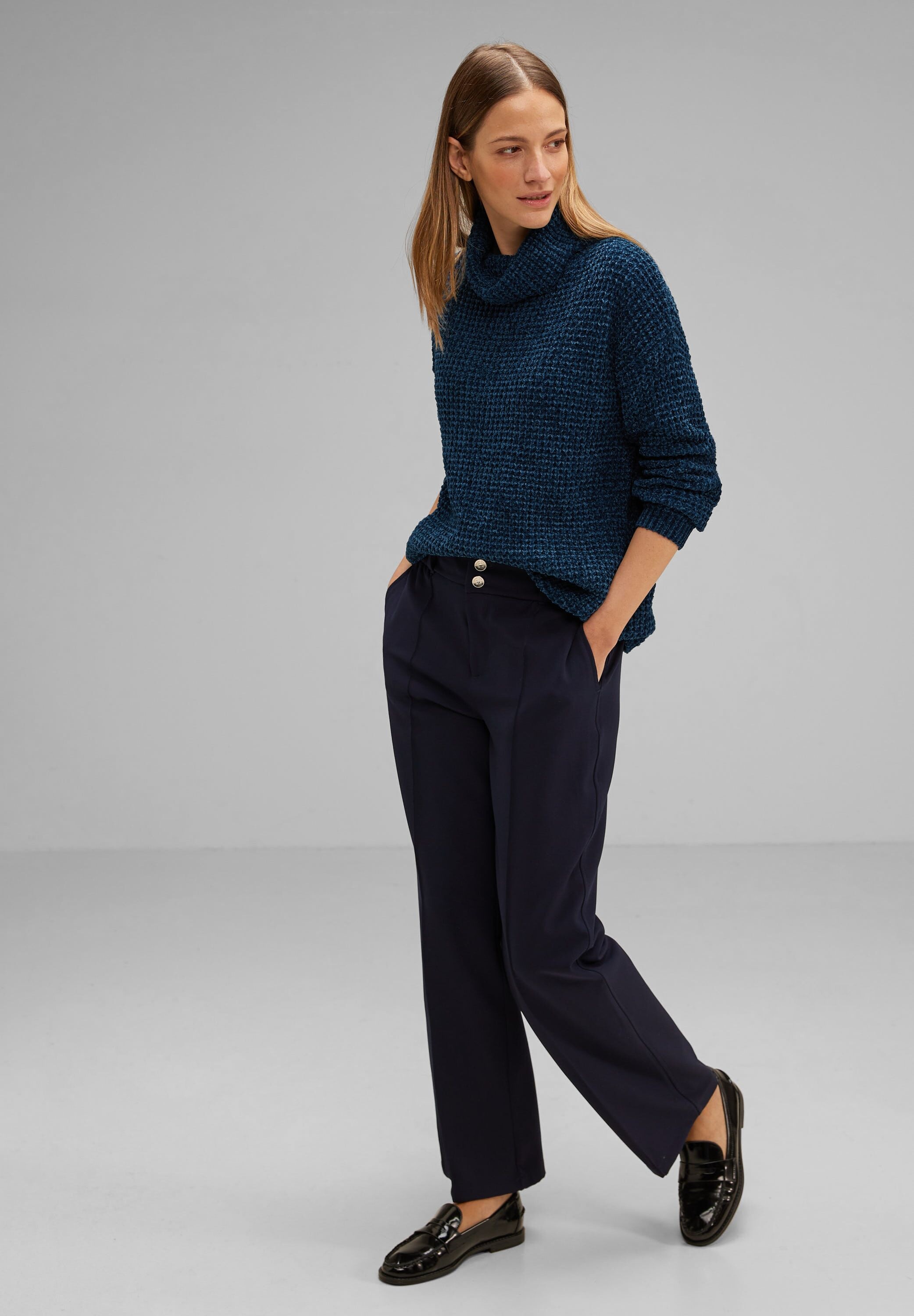 STREET ONE Rollkragenpullover, mit Lochmuster