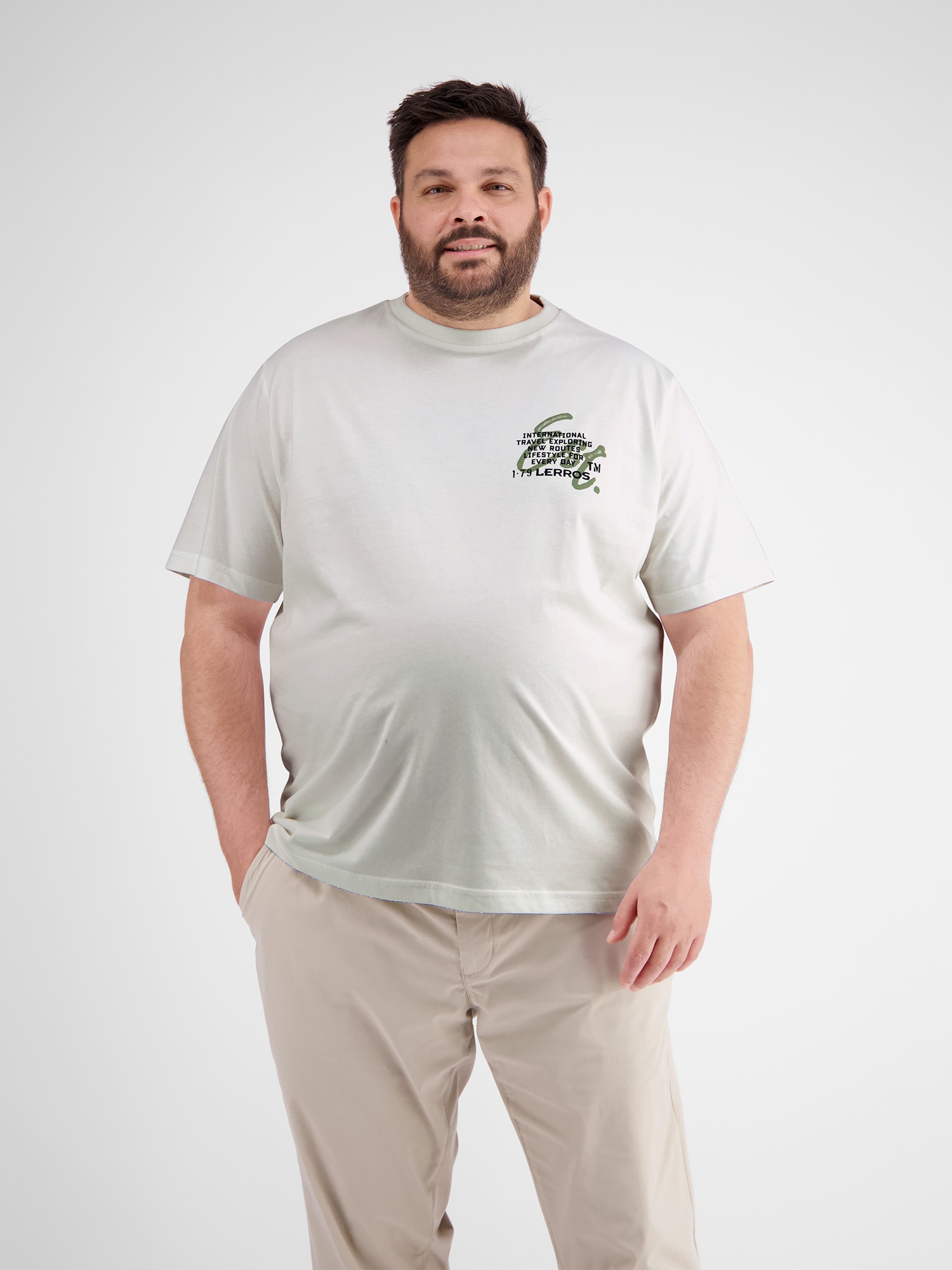 LERROS T-Shirt "T-Shirt mit Brustprint in Großen Größen" günstig online kaufen