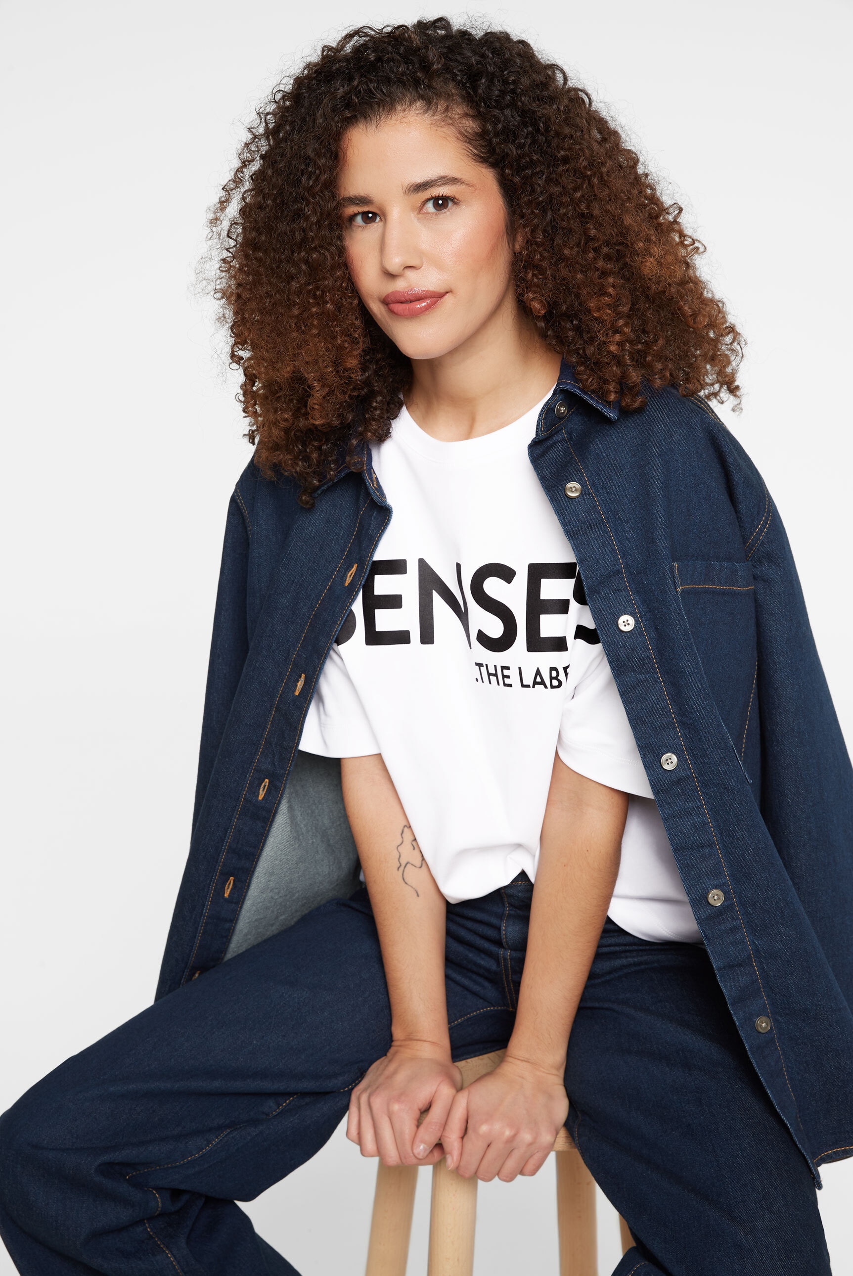 SENSES.THE LABEL Rundhalsshirt, aus Baumwolle
