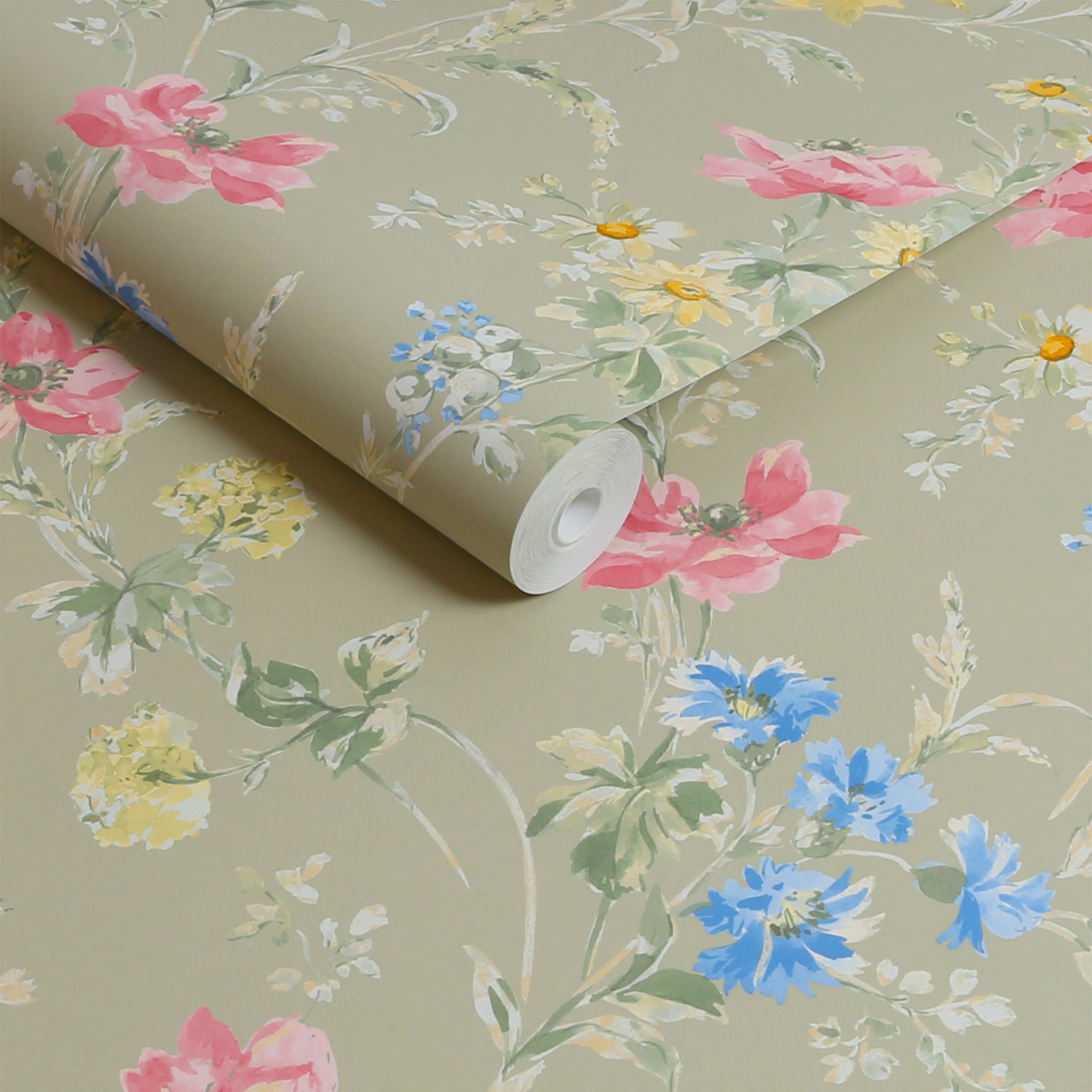 LAURA ASHLEY Vliestapete »Poppy Meadow«, geblümt, 10mx52cm (ca. 5m2)