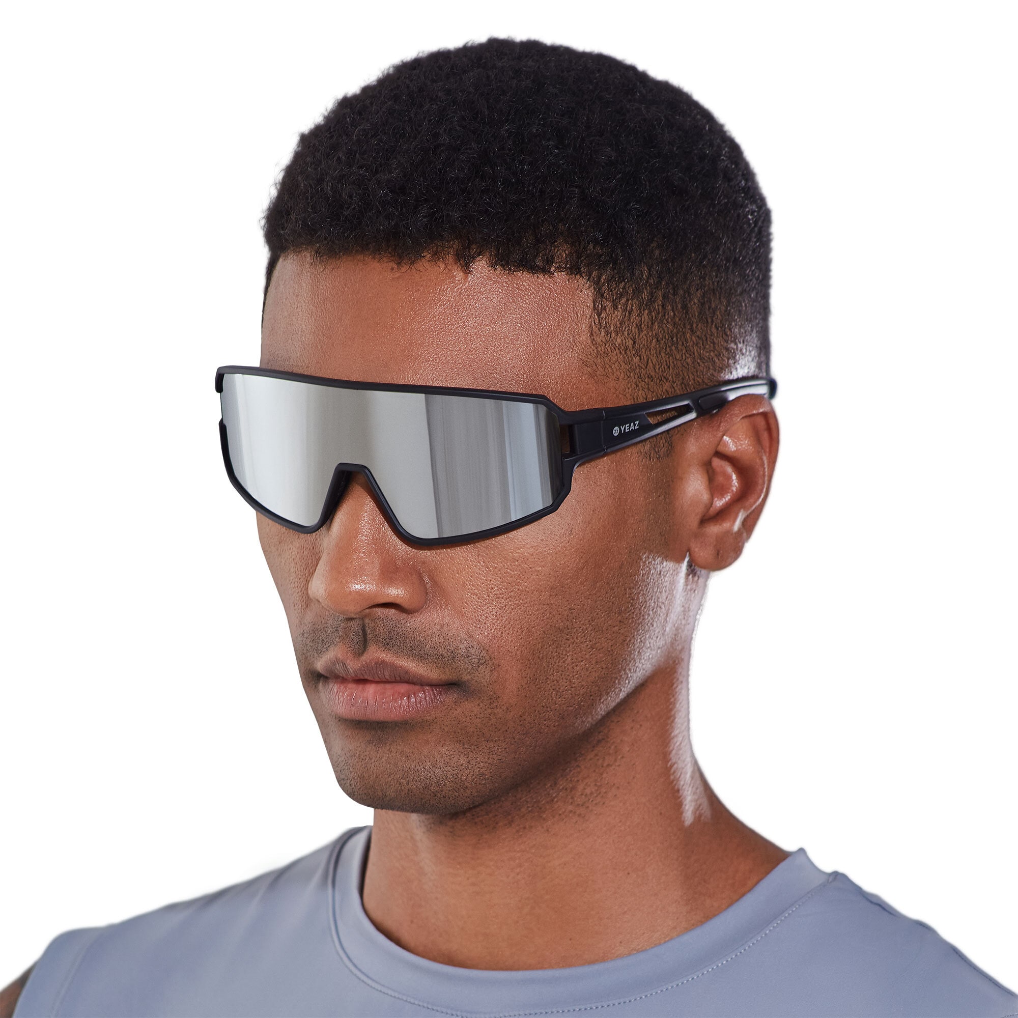 YEAZ Sportbrille »Sport-Sonnenbrille Black/Silver Mirror SUNWAVE«