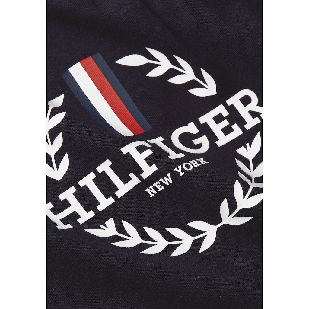 Tommy Hilfiger T-Shirt »GLOBAL STRIPE WREATH TEE«, mit Archive-Wappen-Logo