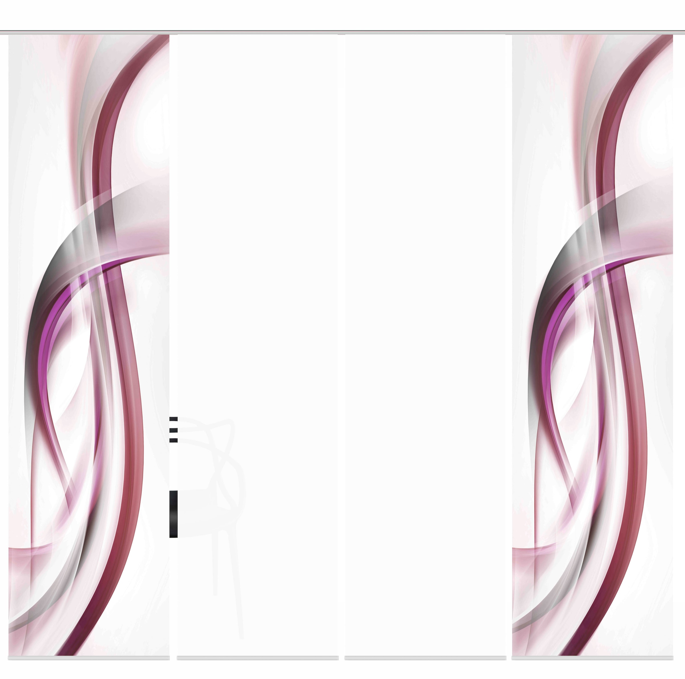 HOME WOHNIDEEN Schiebegardine »FALA«, (4 St.), Schiebevorhang Digi 4er Set FALA BEERE