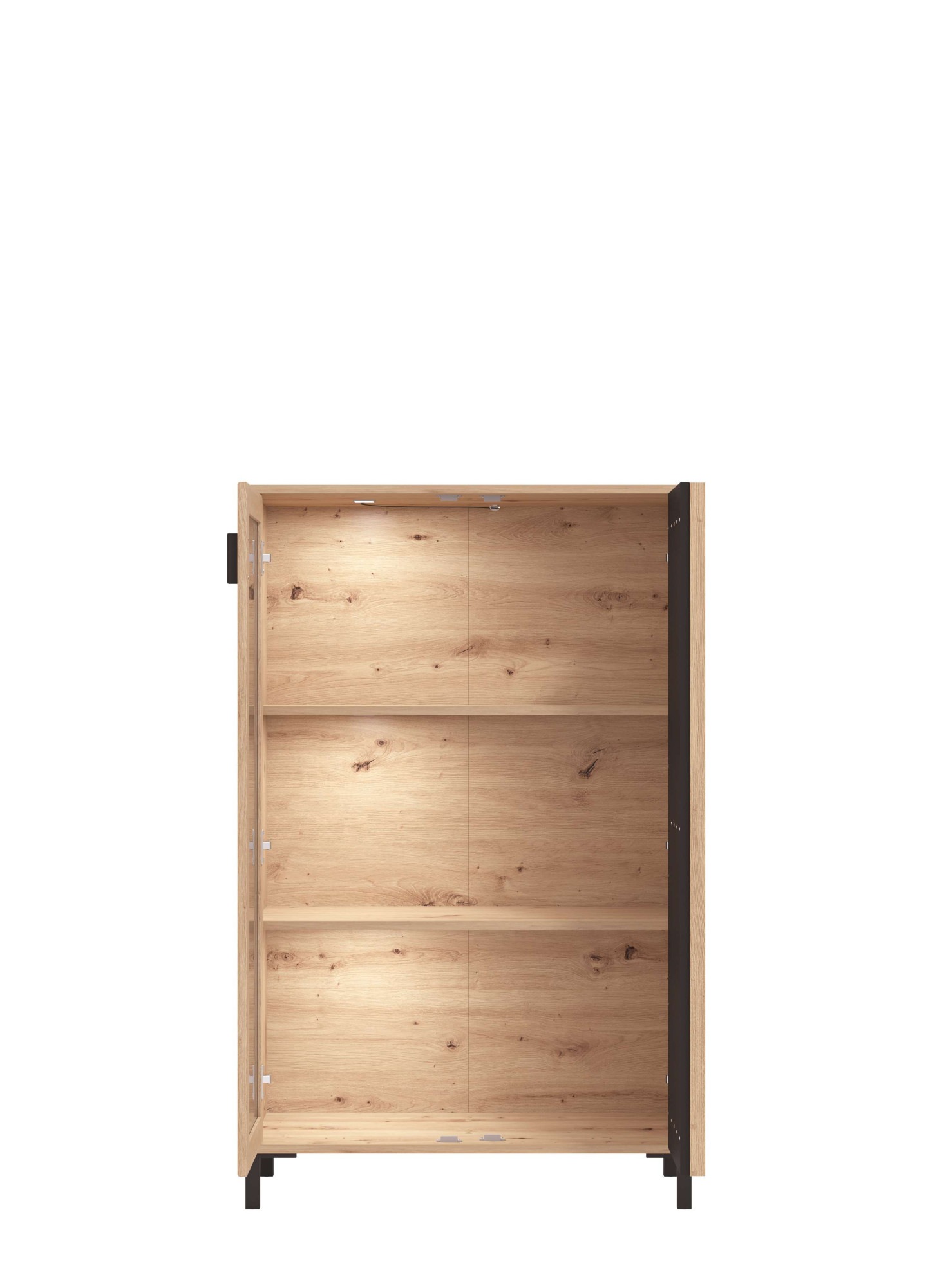 Home affaire Highboard »LAVAL, Hochkommode, Vitrine, Glasvitrine, Kombi-Highboard« Modernes Highboard in Artisan-Dekor mit Glasfront & Lamellen-Optik