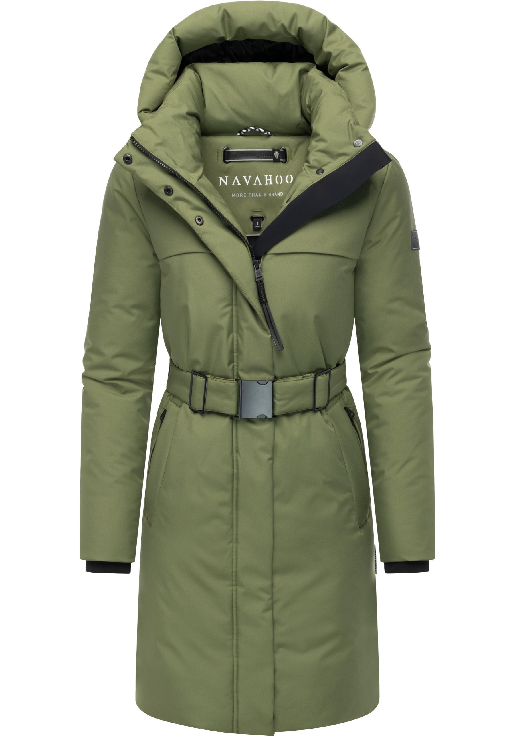 Navahoo Wintermantel »Gipfelspass XIV« Warmer Winterparka mit Taillengürtel