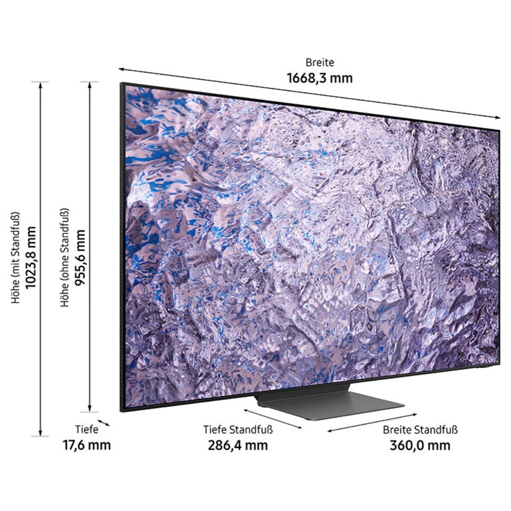 Samsung LED-Fernseher, 189 cm/75 Zoll, 8K, Smart-TV, Neo Quantum HDR 8K Plus, Neural Quantum Prozessor 8K, Dolby Atmos&OTS+