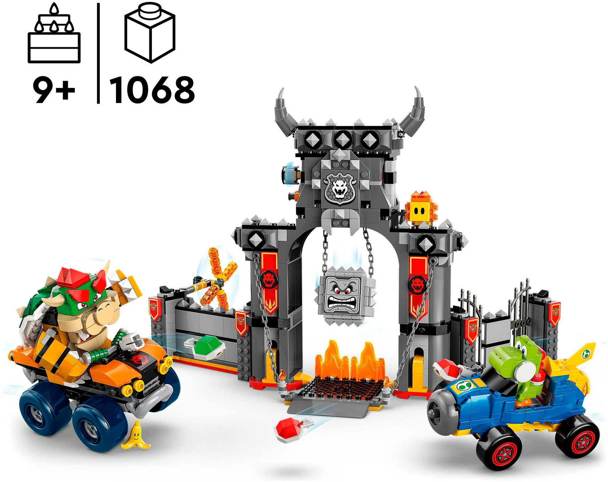 LEGO® Konstruktionsspielsteine »Mario Kart – Bowsers Festung (72039), LEGO Super Mario«, (1068 St.), Made in Europe