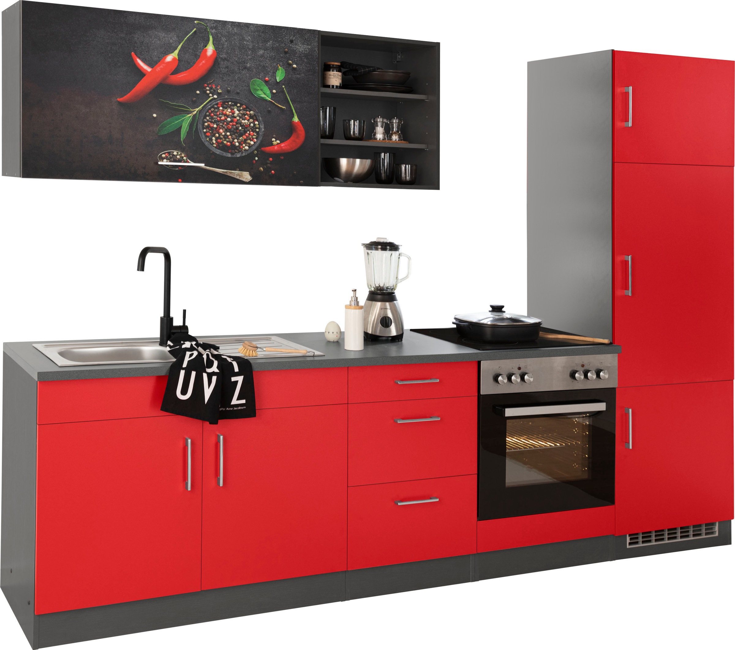 Thumbnail - KOCHSTATION Küchenzeile "KS-Paris – Küchen mit einzigartigen Fotomotiven auf den Fronten" Breite 270 cm, wahlweise mit E...