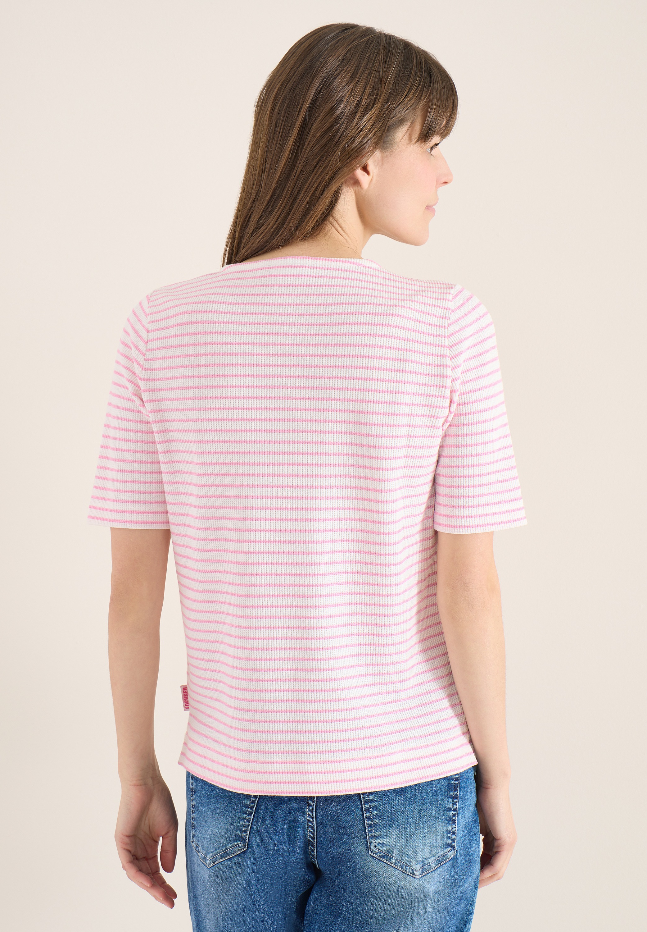 Thumbnail - Cecil T-Shirt mit abgerundetem V-Ausschnitt