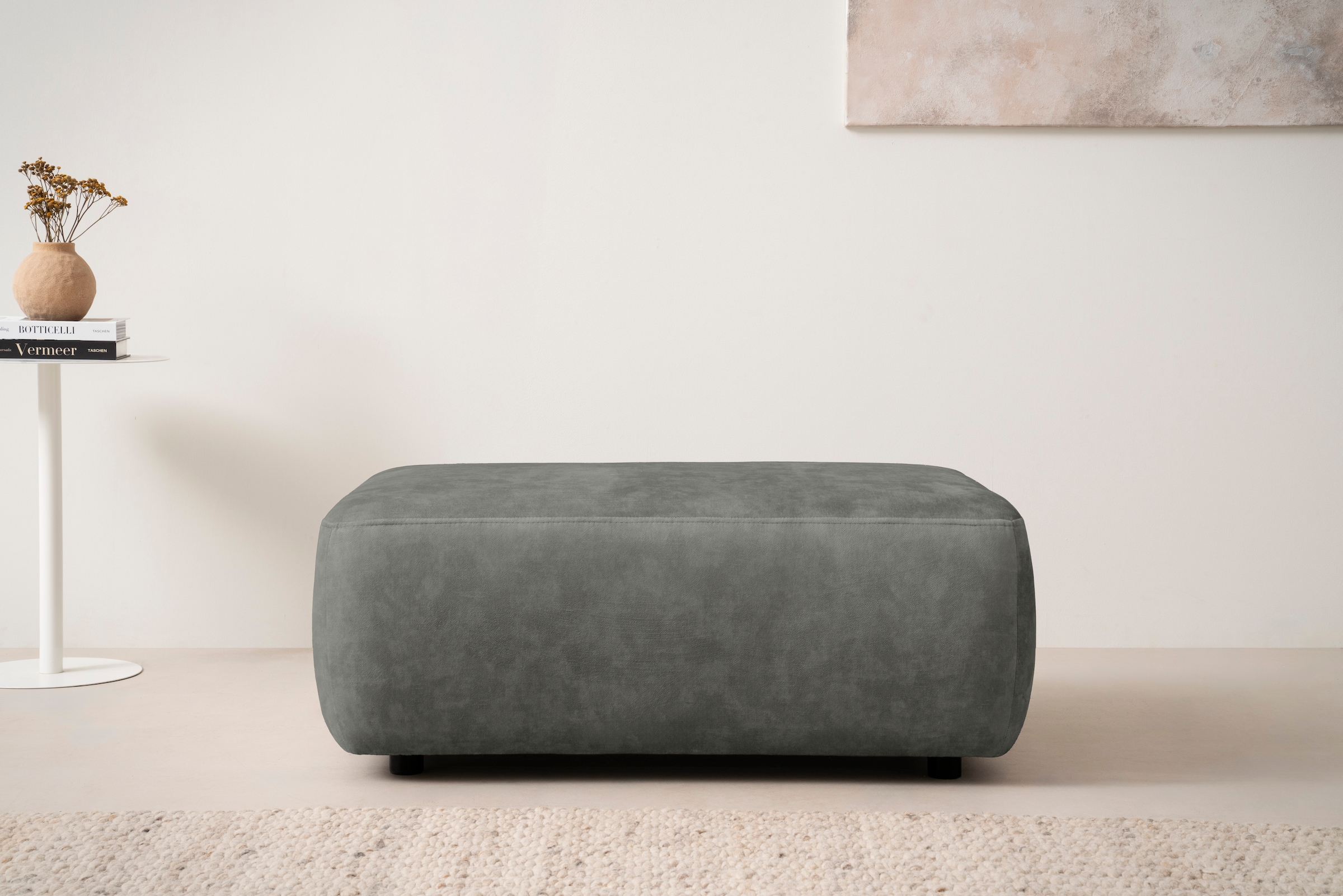 Home affaire Polsterhocker "Torge, Hocker in Cord, Samtvelours oder Struktu günstig online kaufen