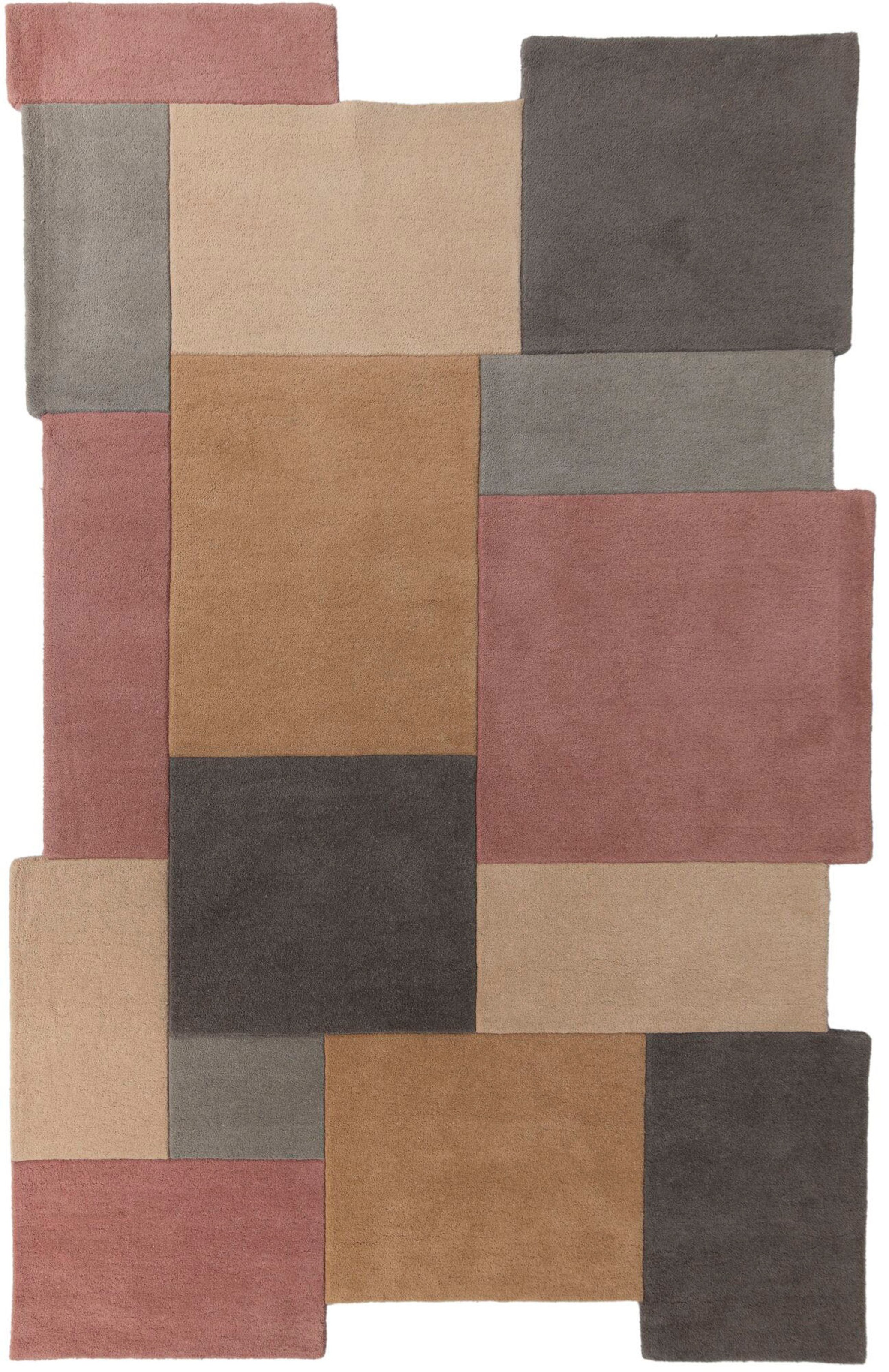 FLAIR RUGS Wollteppich "Abstract Collage, 100% Wolle" rechteckig 11 mm Höhe günstig online kaufen