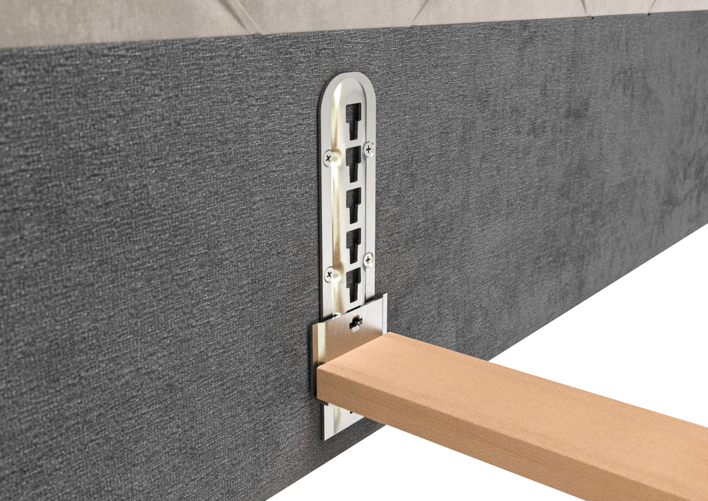 PLACES OF STYLE Polsterbett »Elloree, in 4 Breiten, hinten mit Originalstoff bezogen, auch in Leder« Kopfteilhöhe 143cm, belastbar bis 280 kg, auch in Überlänge 220cm