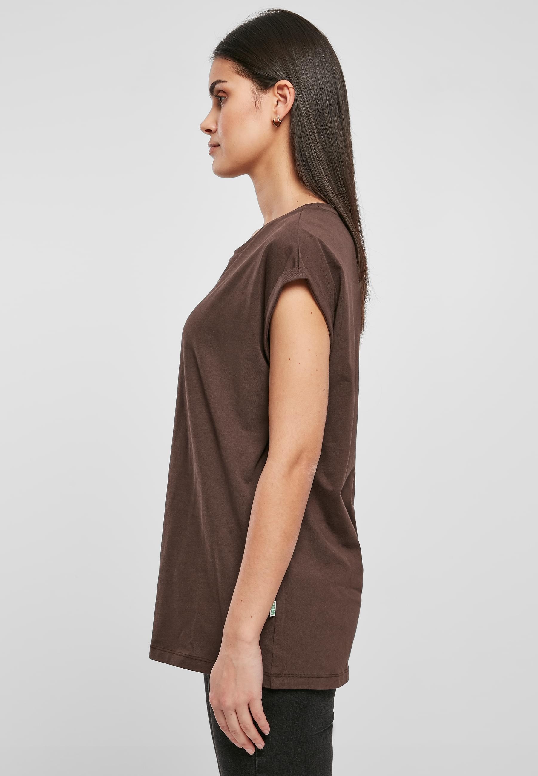 URBAN CLASSICS Kurzarmshirt »Urban Classics Damen Ladies Organic Extended Shoulder Tee«, (1 tlg.)