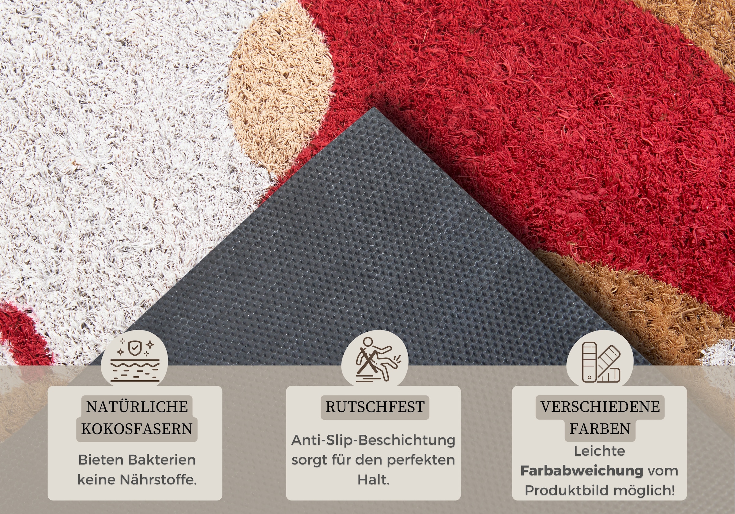 HANSE Home Fußmatte »Mix Mats Kokos Christmas Gnomes, Türmatte«, rechteckig, 15 mm Höhe, Weihnachten, Schmutzfangmatte, Outdoor, Rutschfest, Innen, Kokosmatte