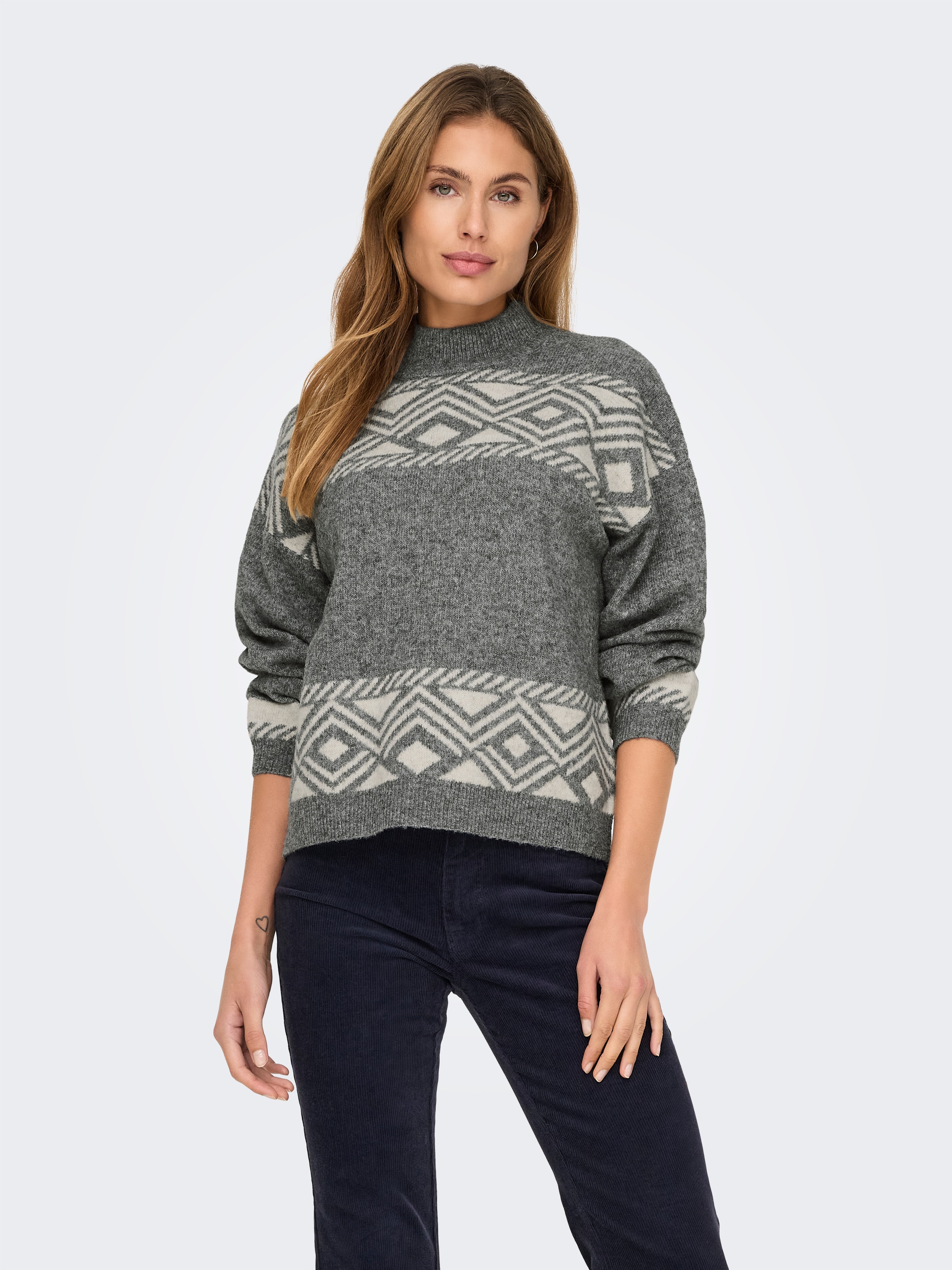 ONLY Stehkragenpullover "ONLVICTORIA L/S PULLOVER KNT NOOS" günstig online kaufen