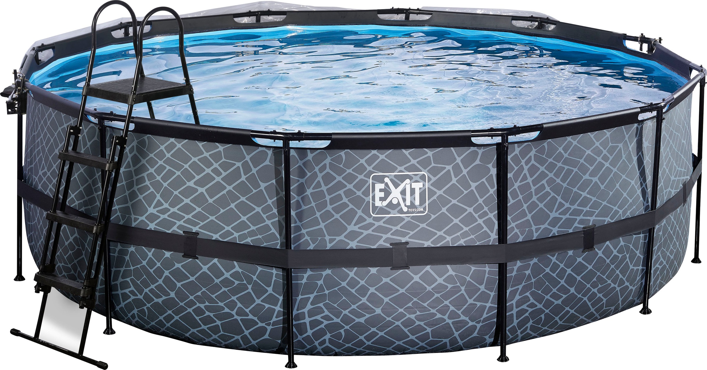 Piscine avec pompe filtrante à sable et dôme enfant Exit Toys Stone 427 x 122 cm