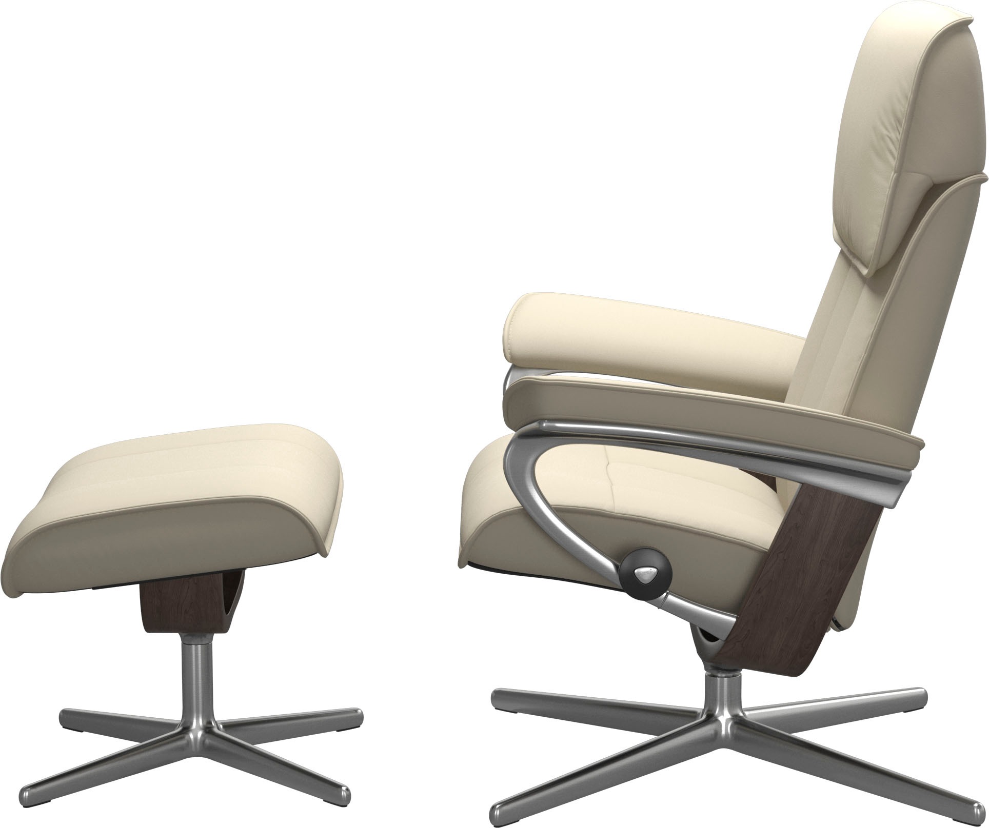 Relaxsessel STRESSLESS "Admiral", beige (cream batick), B:84cm H:100cm T:73cm, Leder BATICK: BATICK ist ein leicht korrigiertes, durchgefärbtes und genarbtes Möbelleder, bei dem die meisten Unebenheiten und Spuren in der Regel entfernt wurden., Sessel, Re 9