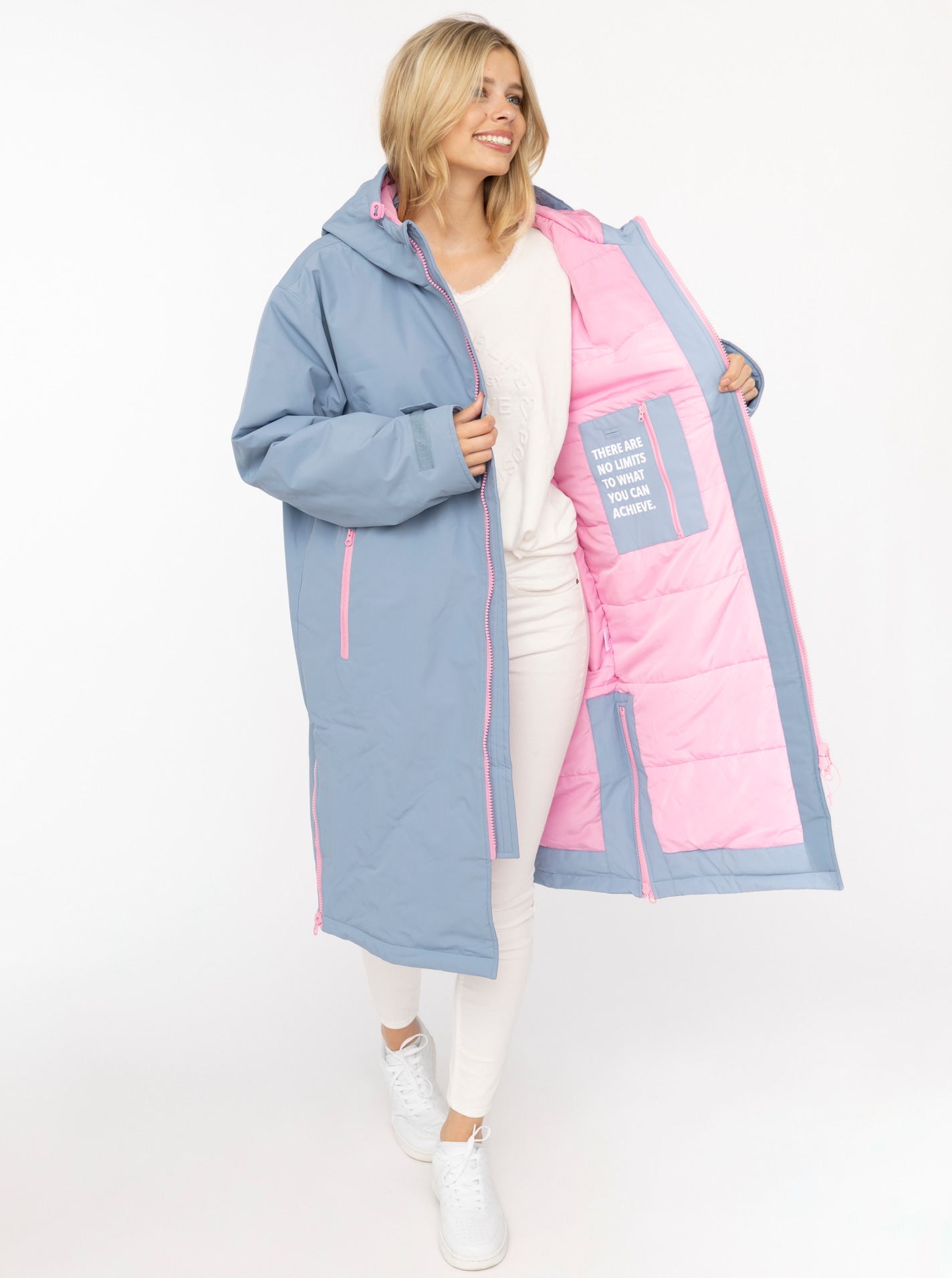 Zwillingsherz Kurzmantel ""Oversize Windjacke ZH"" Kapuze, Reißverschluss, seitliche Taschen, leicht wattiert