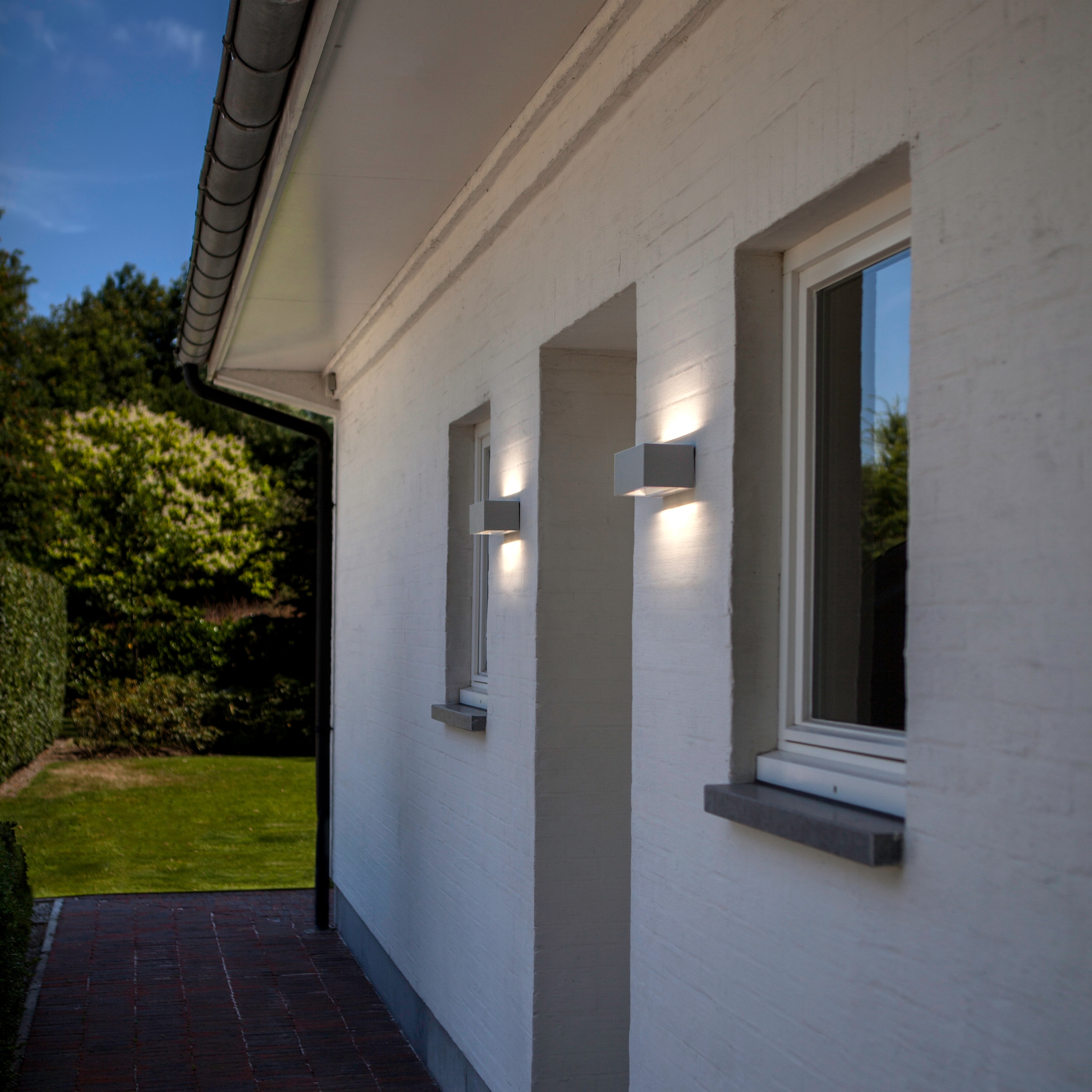 LUTEC LED Außen-Wandleuchte »LED-Aussenwandleuchte GEMINI«, 2 flammig, Leuchtmittel LED-Board | LED fest integriert, Up- & Downlight