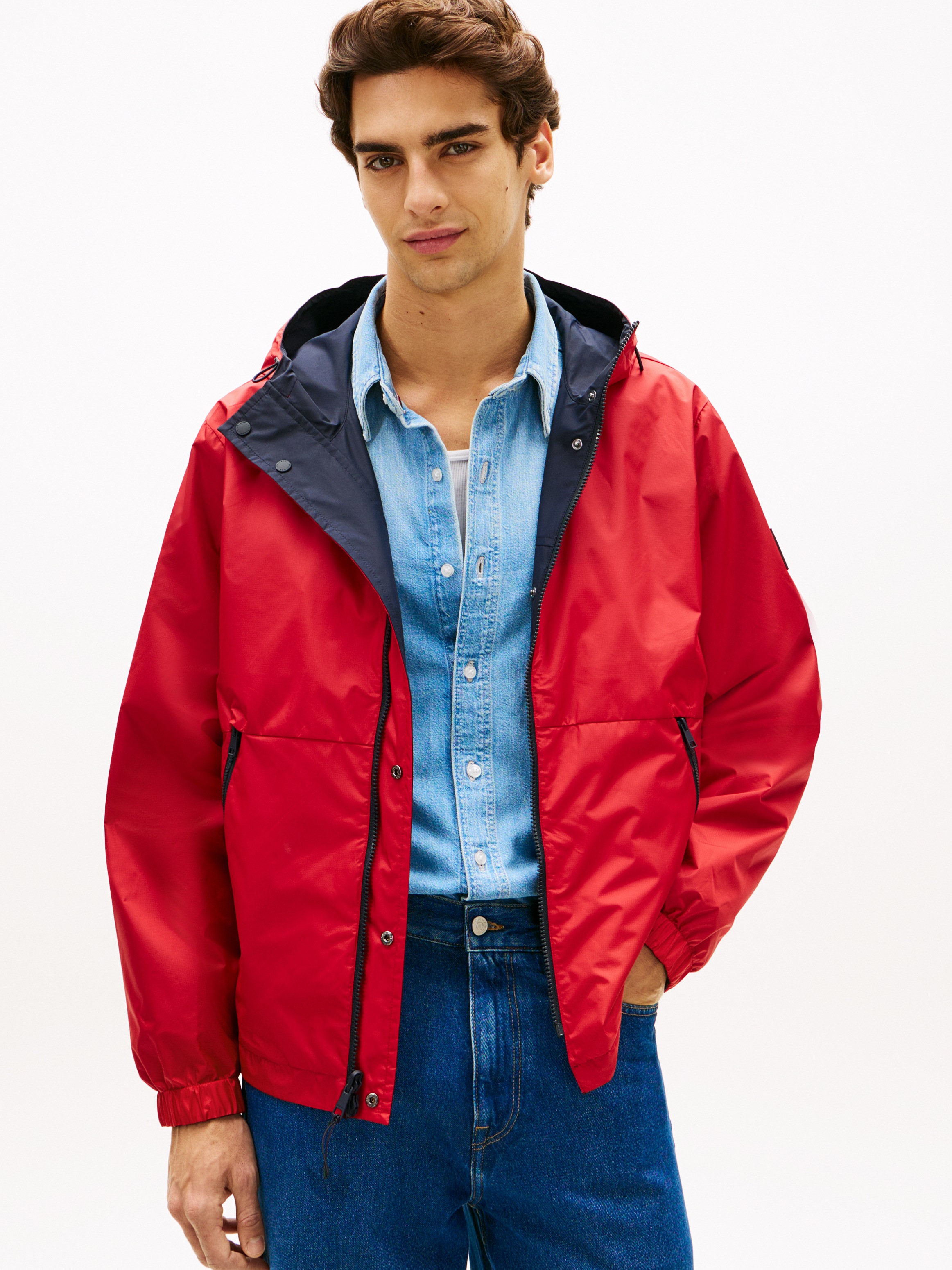 Tommy Hilfiger Wendejacke "REVERSIBLE COLOR BLOCK" mit Kapuze wasserfeste R günstig online kaufen