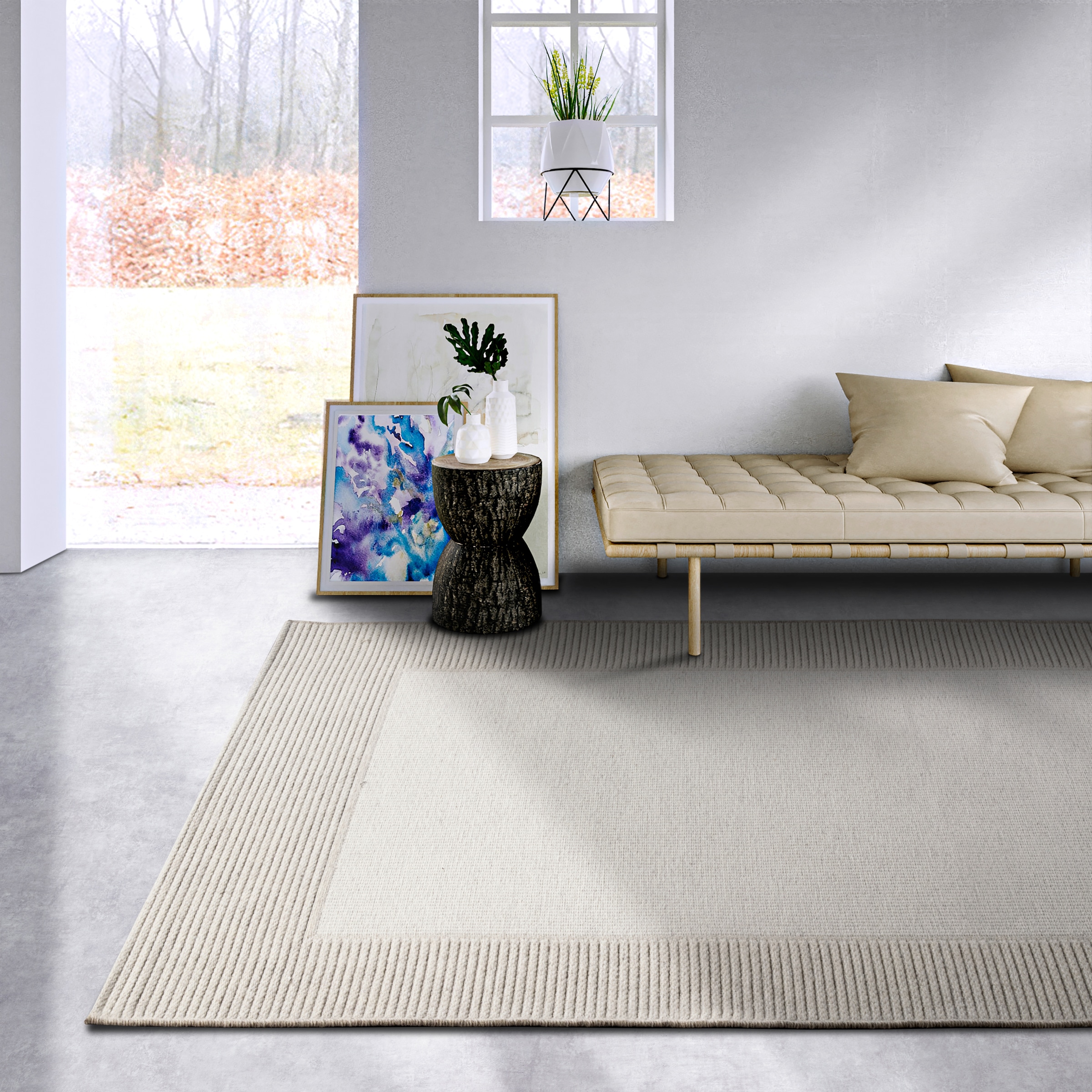 Villeroy & Boch Wollteppich »Johann«, rechteckig, 5 mm Höhe, Schurwolle, Wolle, Natur, Wohnzimmer, Schlafzimmer, Boho, Skandi