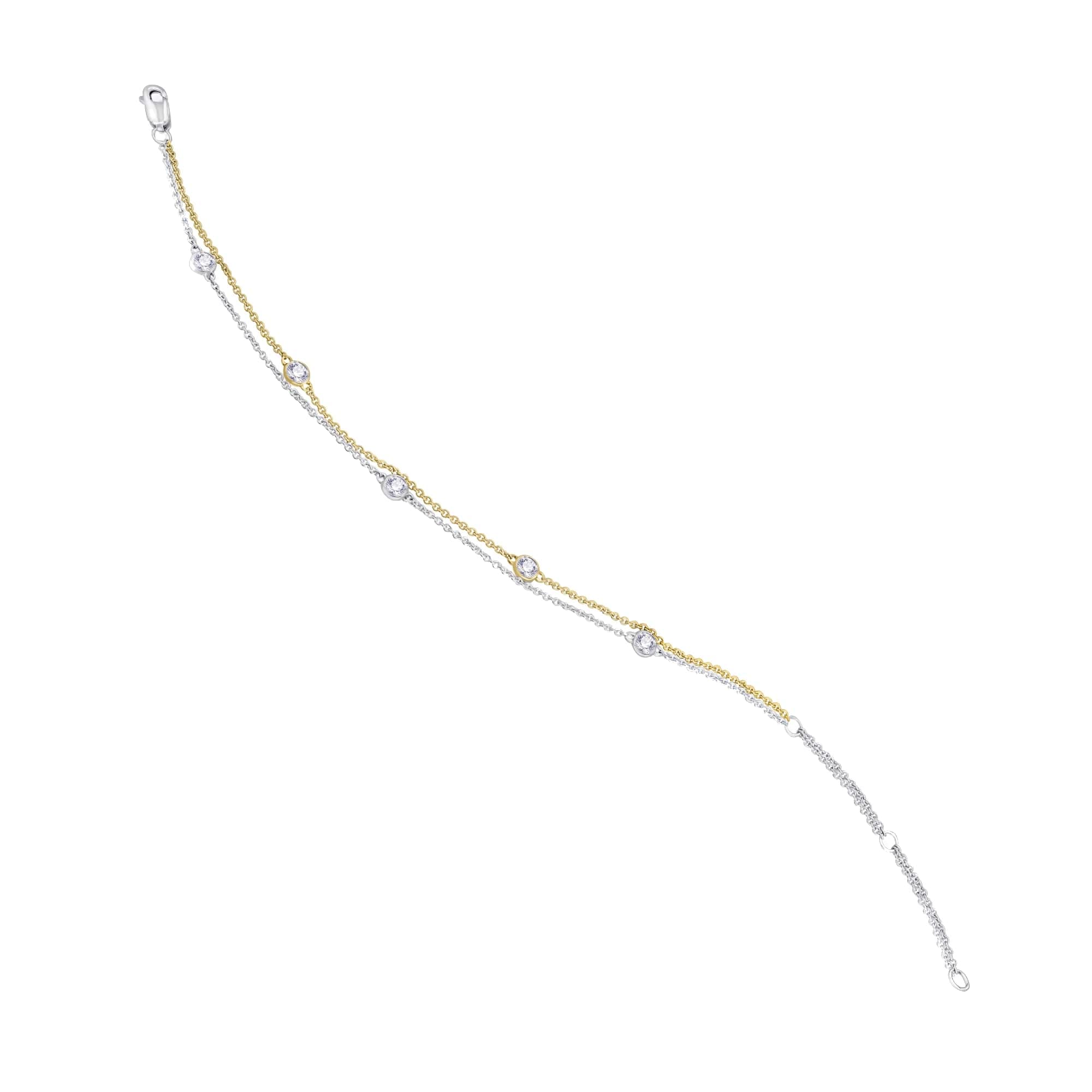 ONE ELEMENT Goldarmband »0,18 ct Diamant Brillant Armband aus 585 Gelbgold 19 cm«, Damen Gold Schmuck Rundankerkette