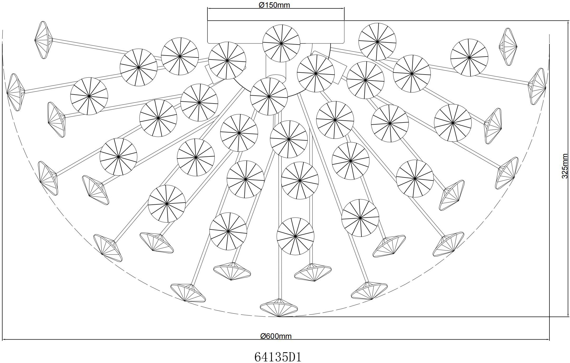 GLOBO LIGHTING Deckenleuchte »KATRINA« G9 1 Stk. Warmweiß Goldfarbene Deckenleuchte mit K9 Kristallen, LED inklusive