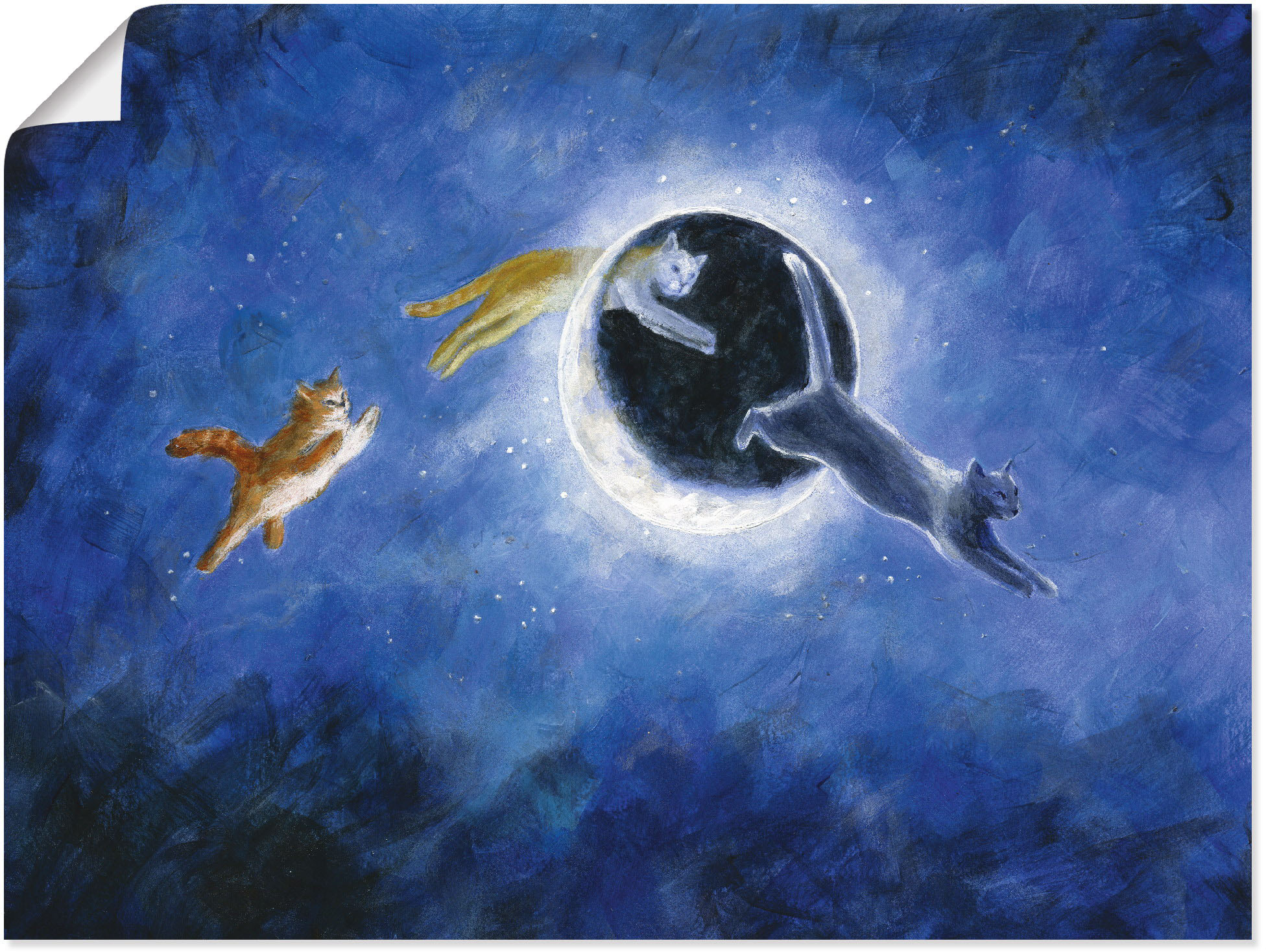 Artland Poster "In der Nacht sind alle Katzen grau" Haustiere 1 Stk. tlg. ohne Rahmen