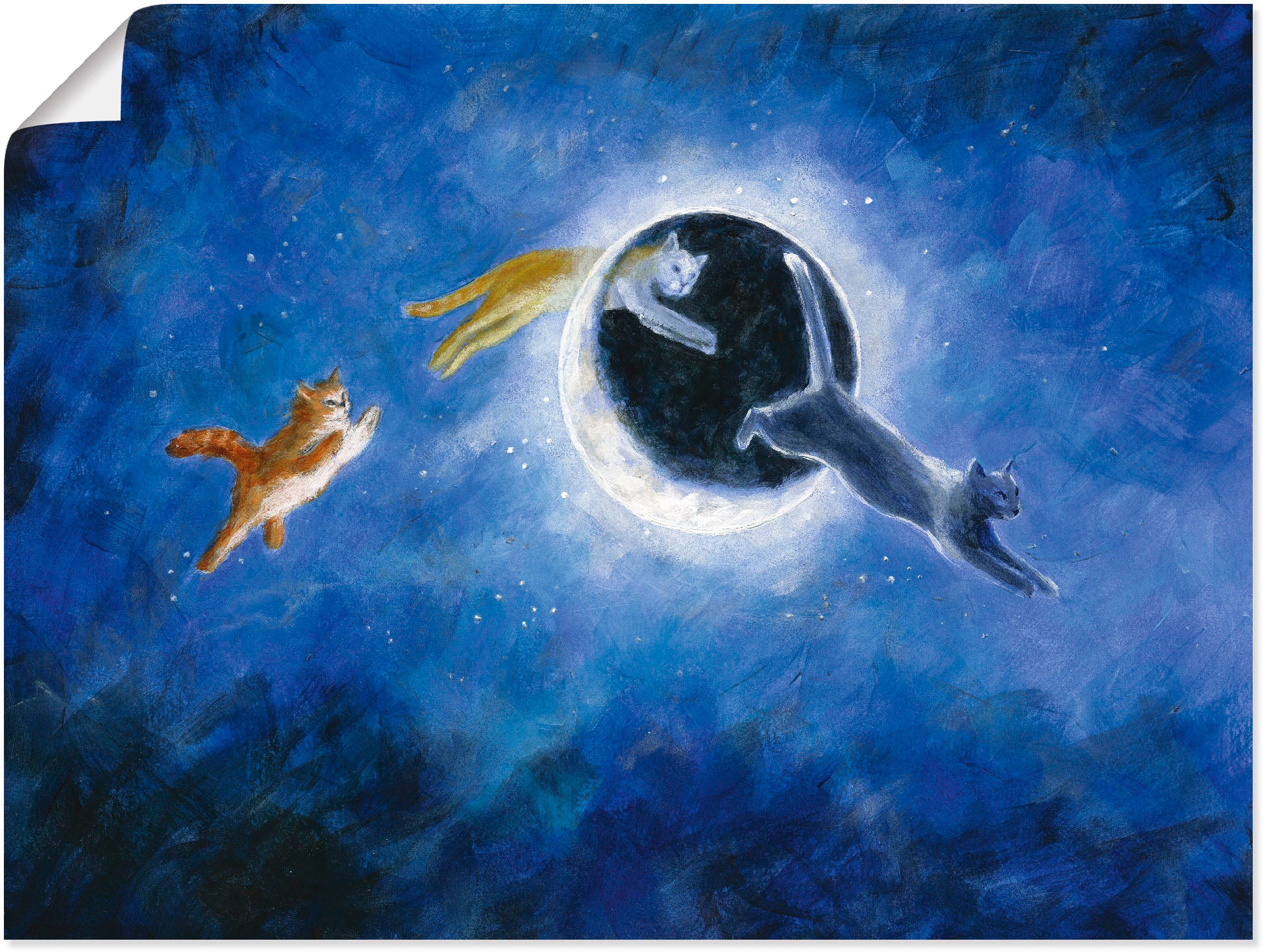 Artland Wandbild "In der Nacht sind alle Katzen grau", Haustiere, (1 St.), als Leinwandbild, Poster in verschied. Größen