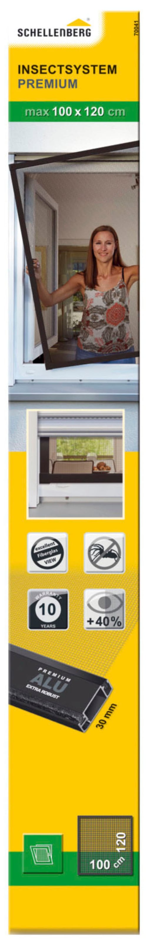 SCHELLENBERG Insektenschutz-Fensterrahmen »Fliegengitter Fenster Premium«, mit Rahmen aus Aluminium, 100 x 120 cm, anthrazit, 70041