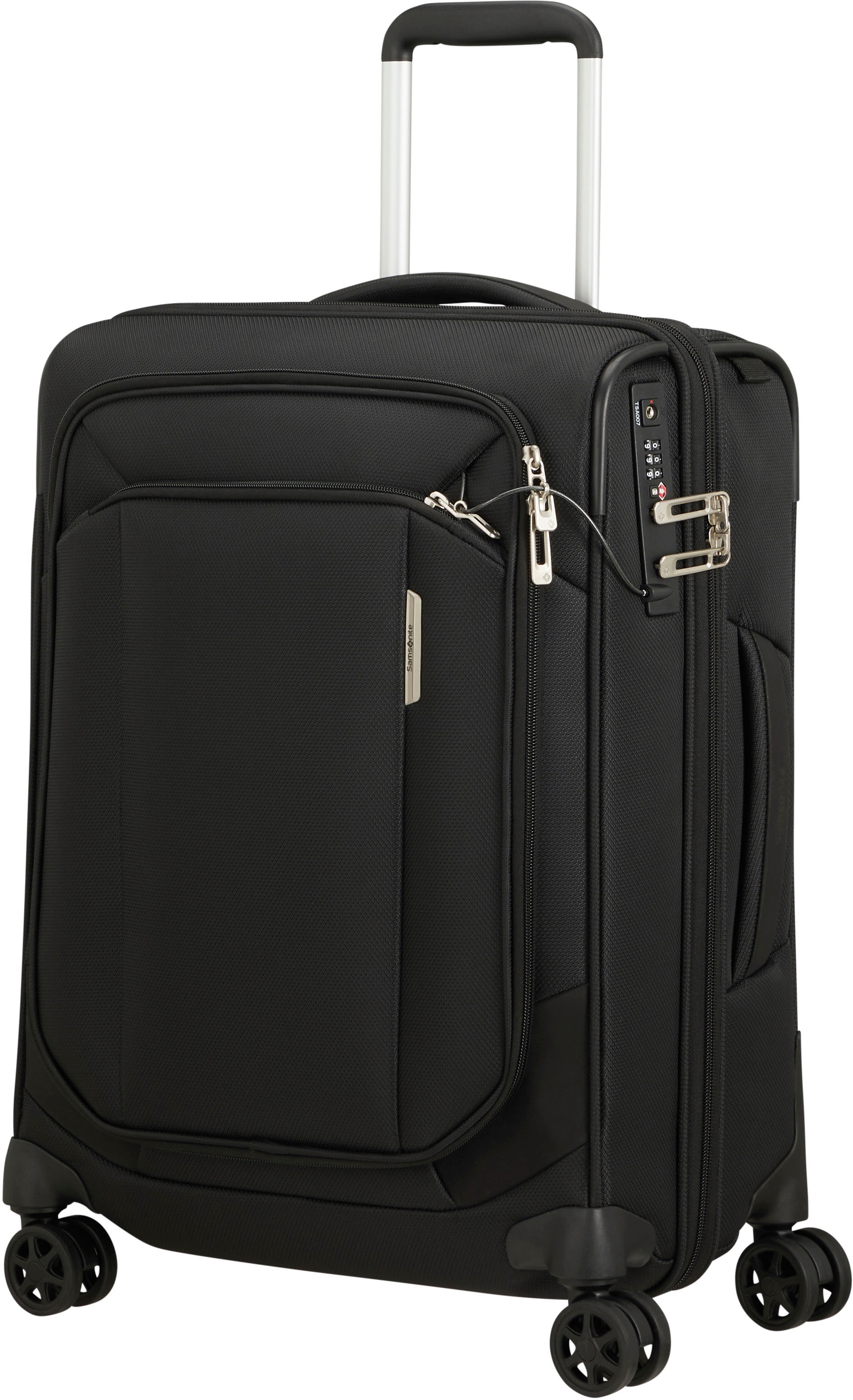 Samsonite Weichgepäck-Trolley »Respark, ozone black, 55 cm«, 4 Rollen, Koffer Reisegepäck Handgepäck mit Volumenerweiterung TSA-Zahlenschloss