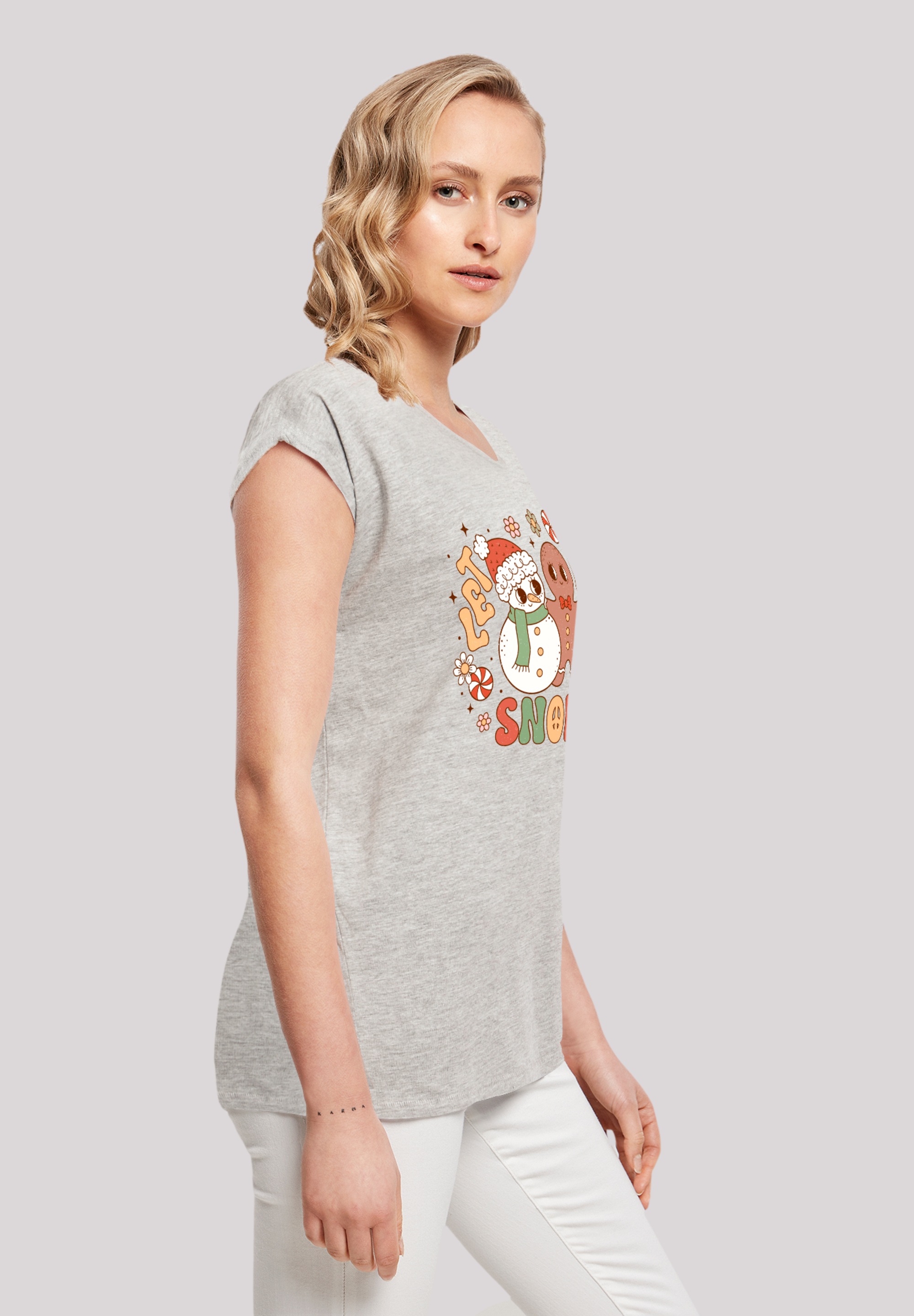F4NT4STIC T-Shirt »Let It Snow Weihnachten Gingerbread«, Premium Qualität, Weihnachts-Kollection
