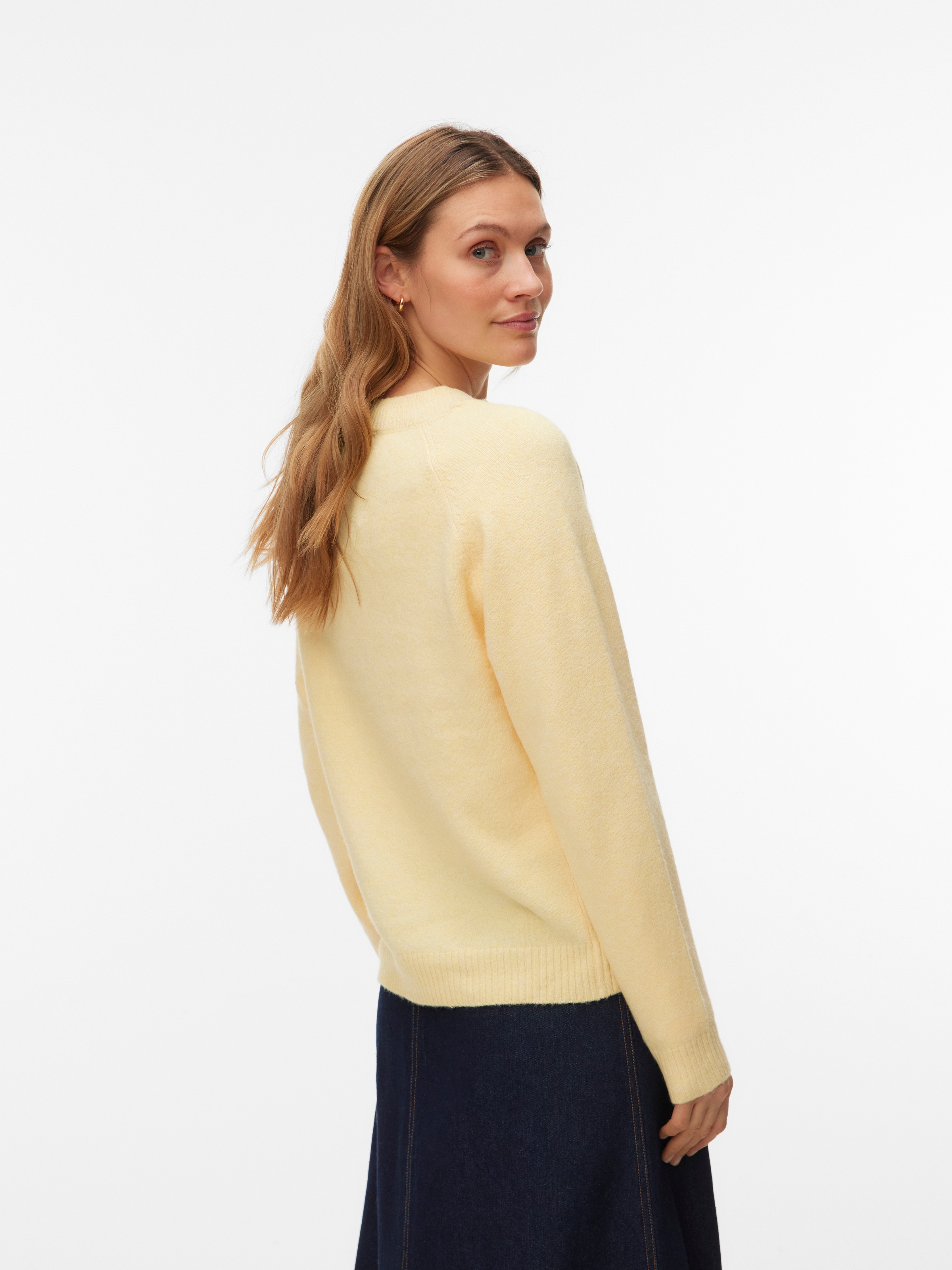 Vero Moda Rundhalspullover "VMDOFFY LS O-NECK BLOUSE GA NOOS" Materialmix, günstig online kaufen