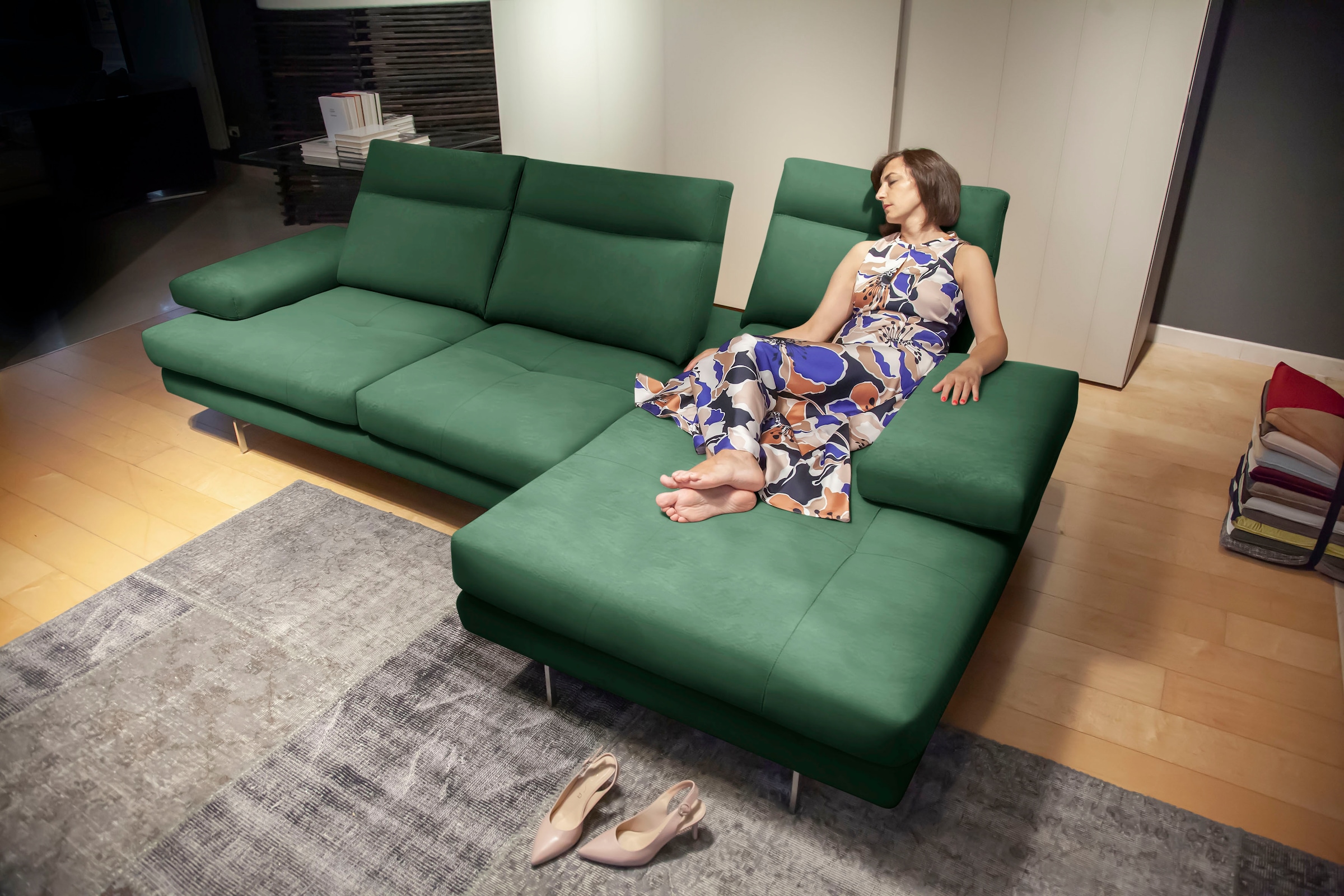 CALIA ITALIA Ecksofa "Toby Wing, B/T: 288/153 cm, Designsofa mit hohem Sitz günstig online kaufen