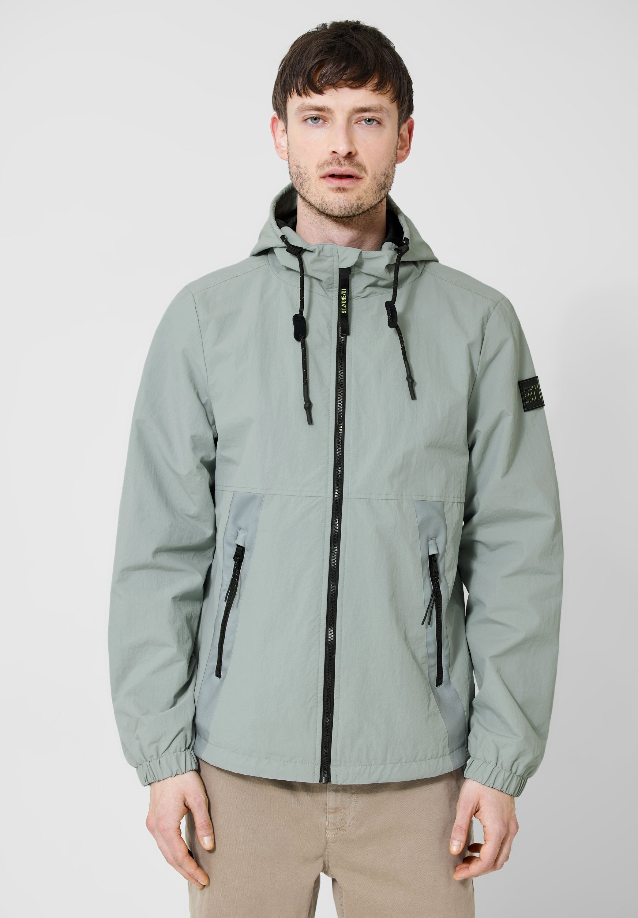 STREET ONE MEN Windbreaker, mit Kapuze, mit Kapuze mit Tunnelzugband