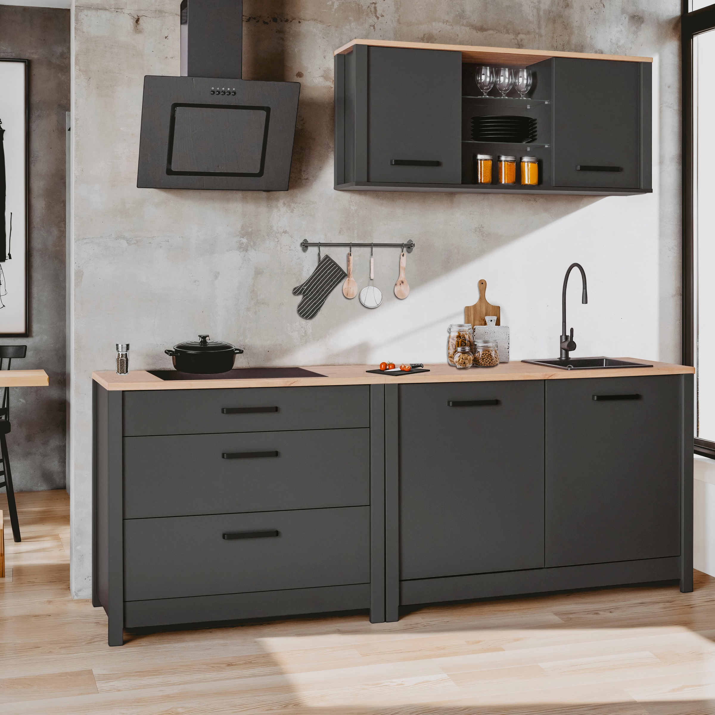 Inter Link Unterschrank »Veneto« 1 Stk. tlg. Für 60/90-cm Kochfeld, Soft-Close, Füße höhenverstellbar, 100x60x92