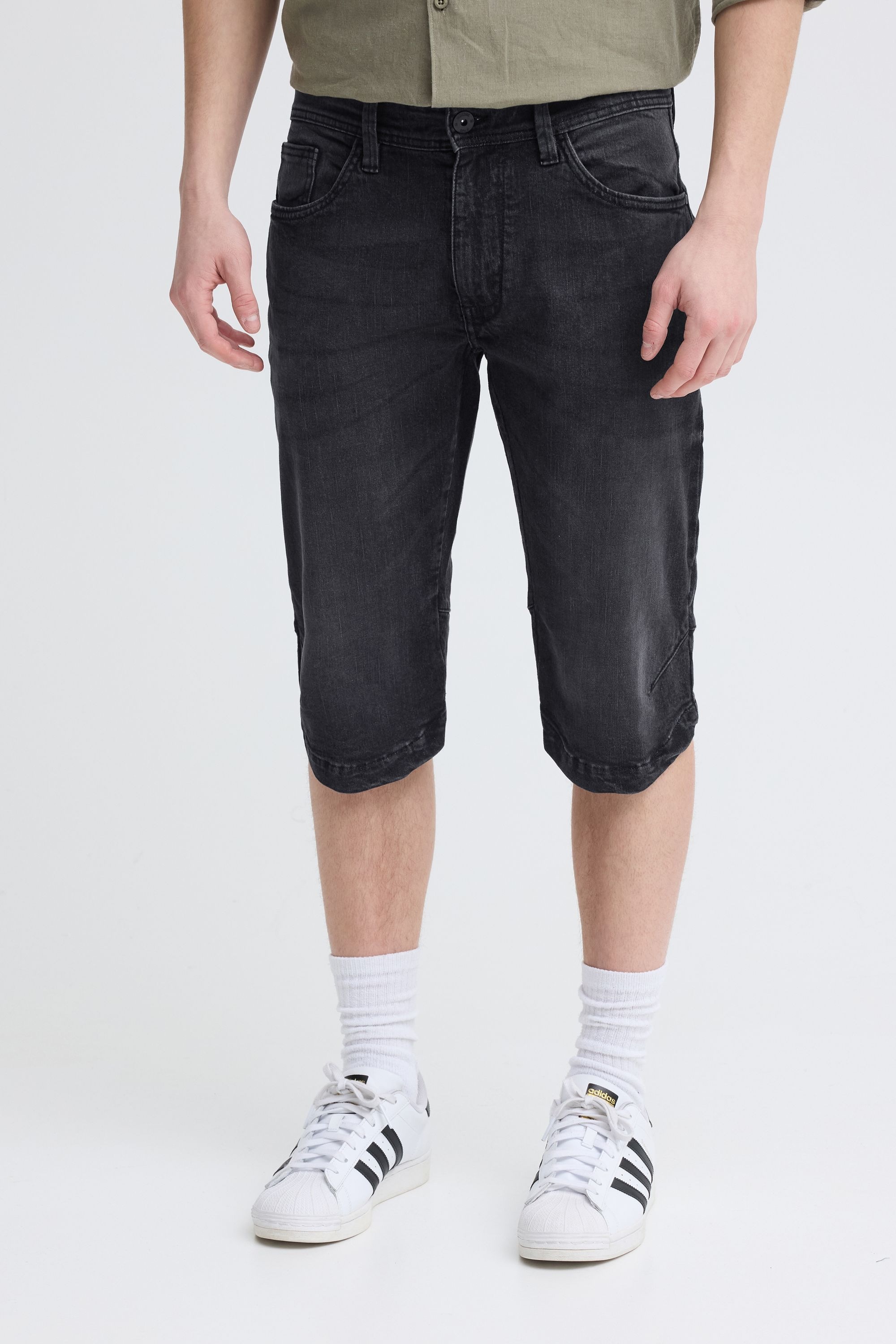 Shorts INDICODE "Jeansshorts IDQuince", Herren, Gr. M, N-Gr, schwarz, Obermaterial: 98% Baumwolle CO. 2% Elasthan EL., Jeans Shorts 2